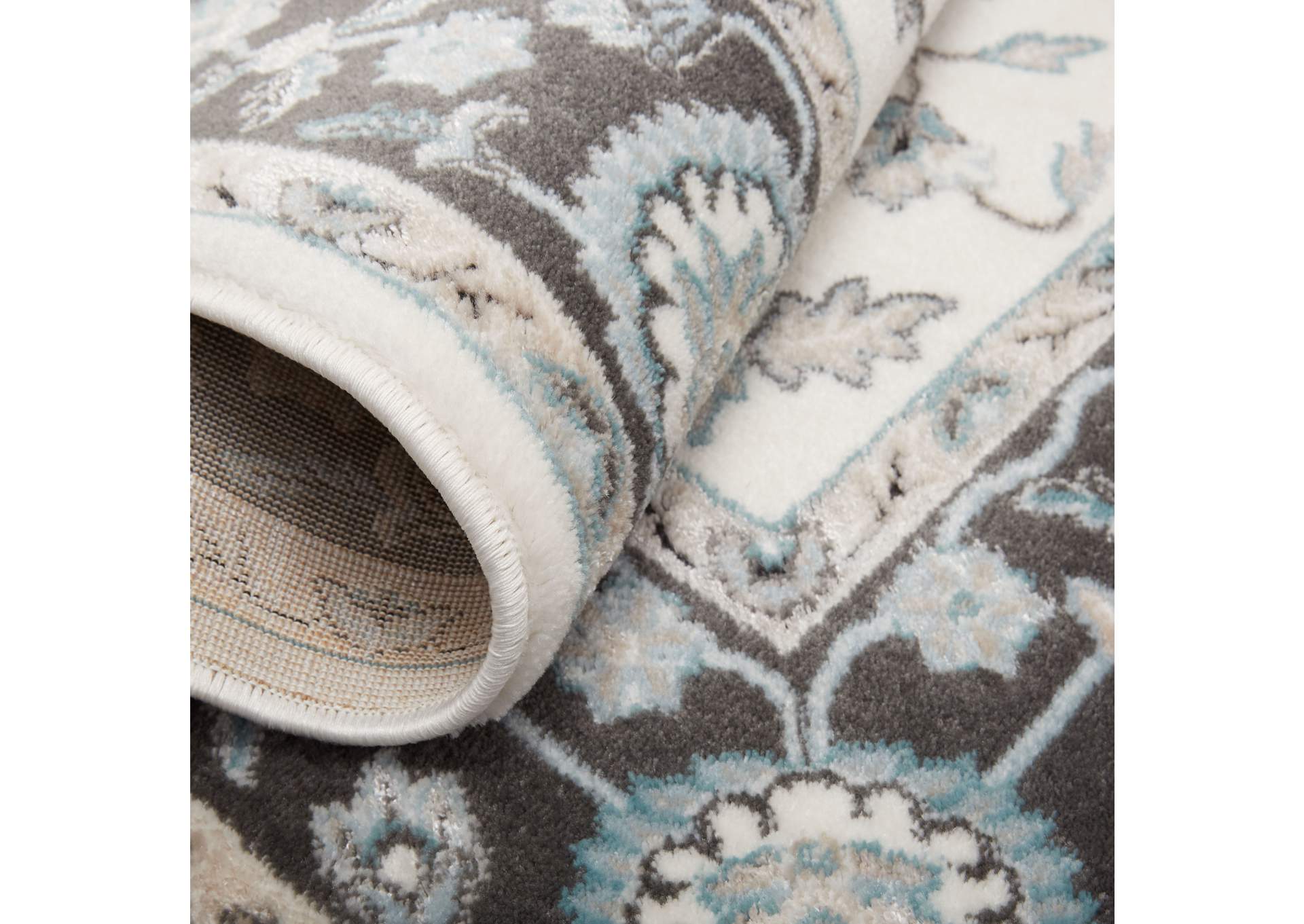 Oxford Huron Area Rug Cream/Gray, 5'2"x7'2",Home Dynamix