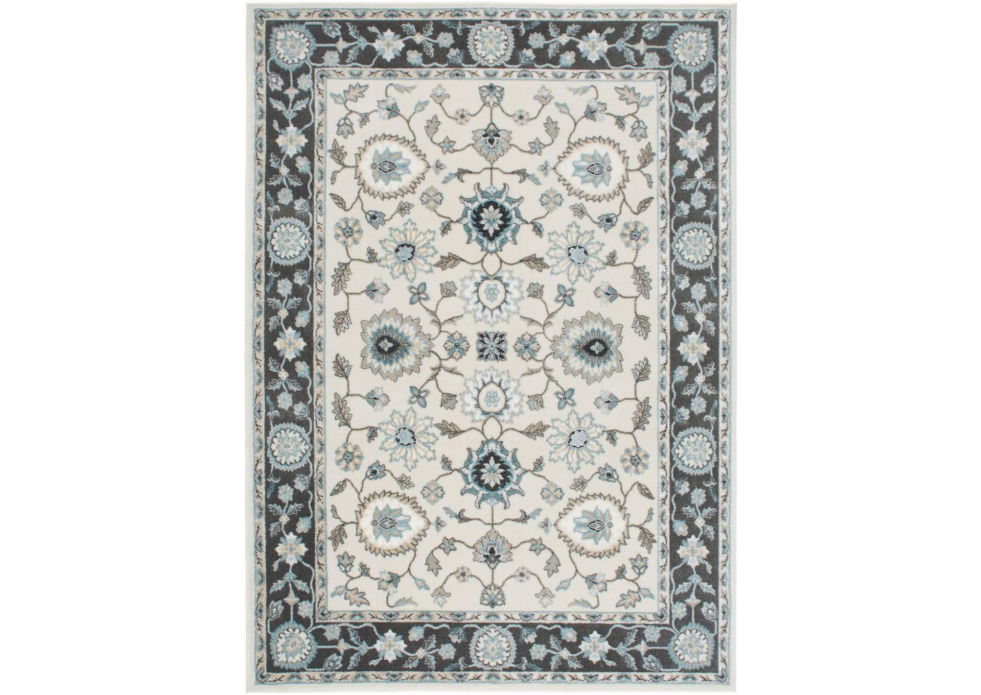 Oxford Huron Area Rug Cream/Gray, 5'2"x7'2",Home Dynamix