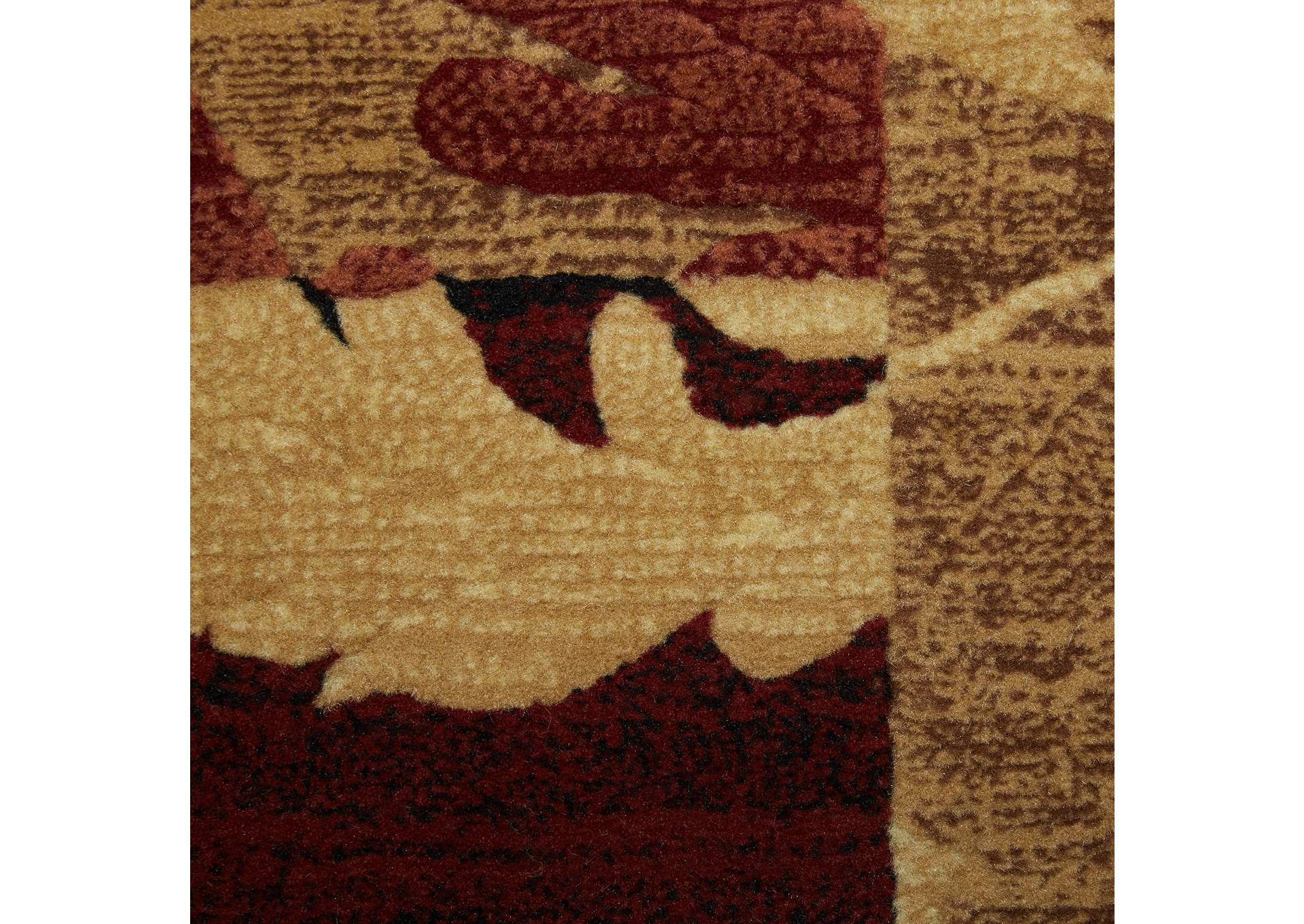 Catalina Pierre Area Rug Brown/Red, 19.6"x31.5",Home Dynamix