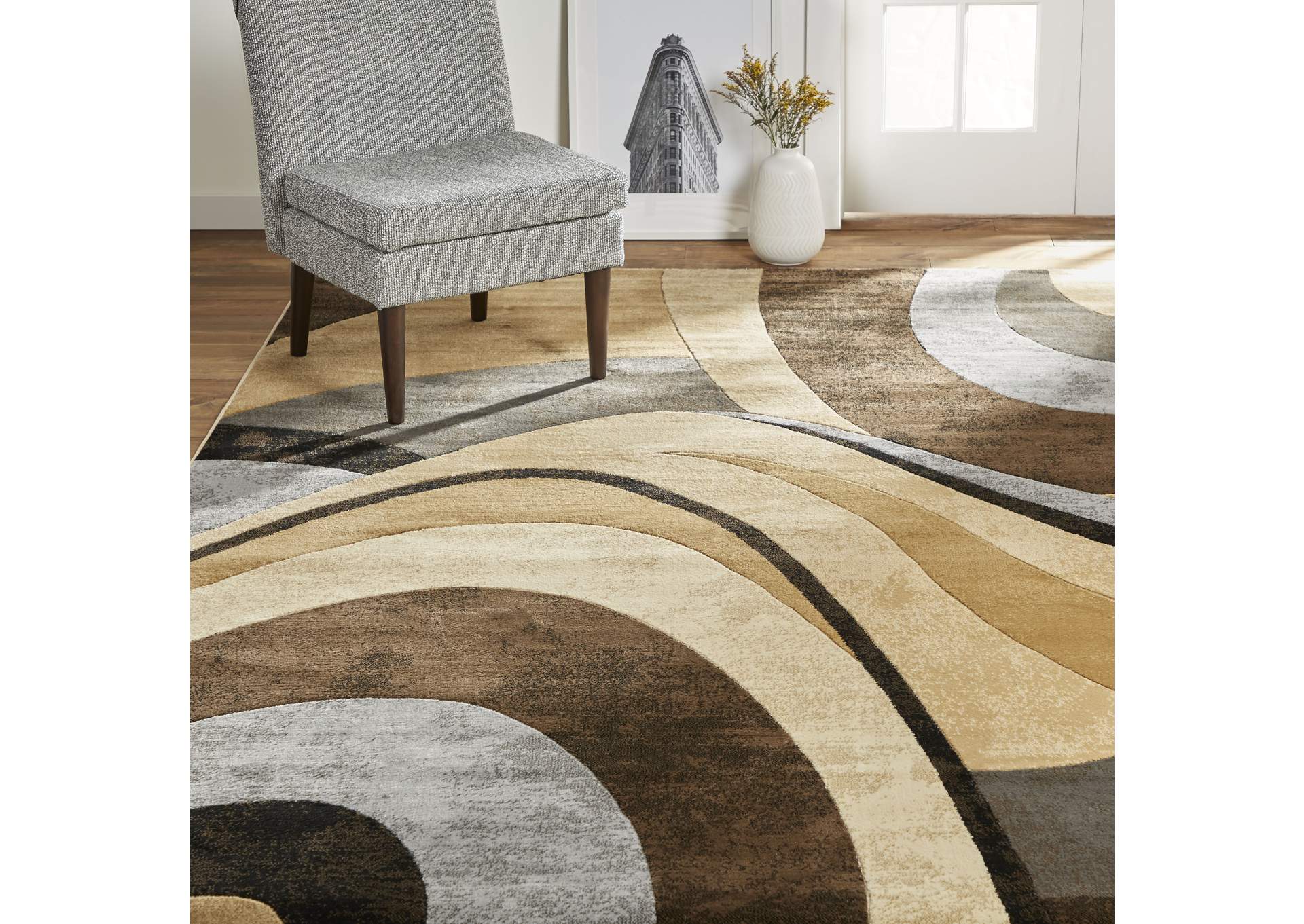 Tribeca Slade Area Rug Brown/Gray, 3 Piece Set,Home Dynamix