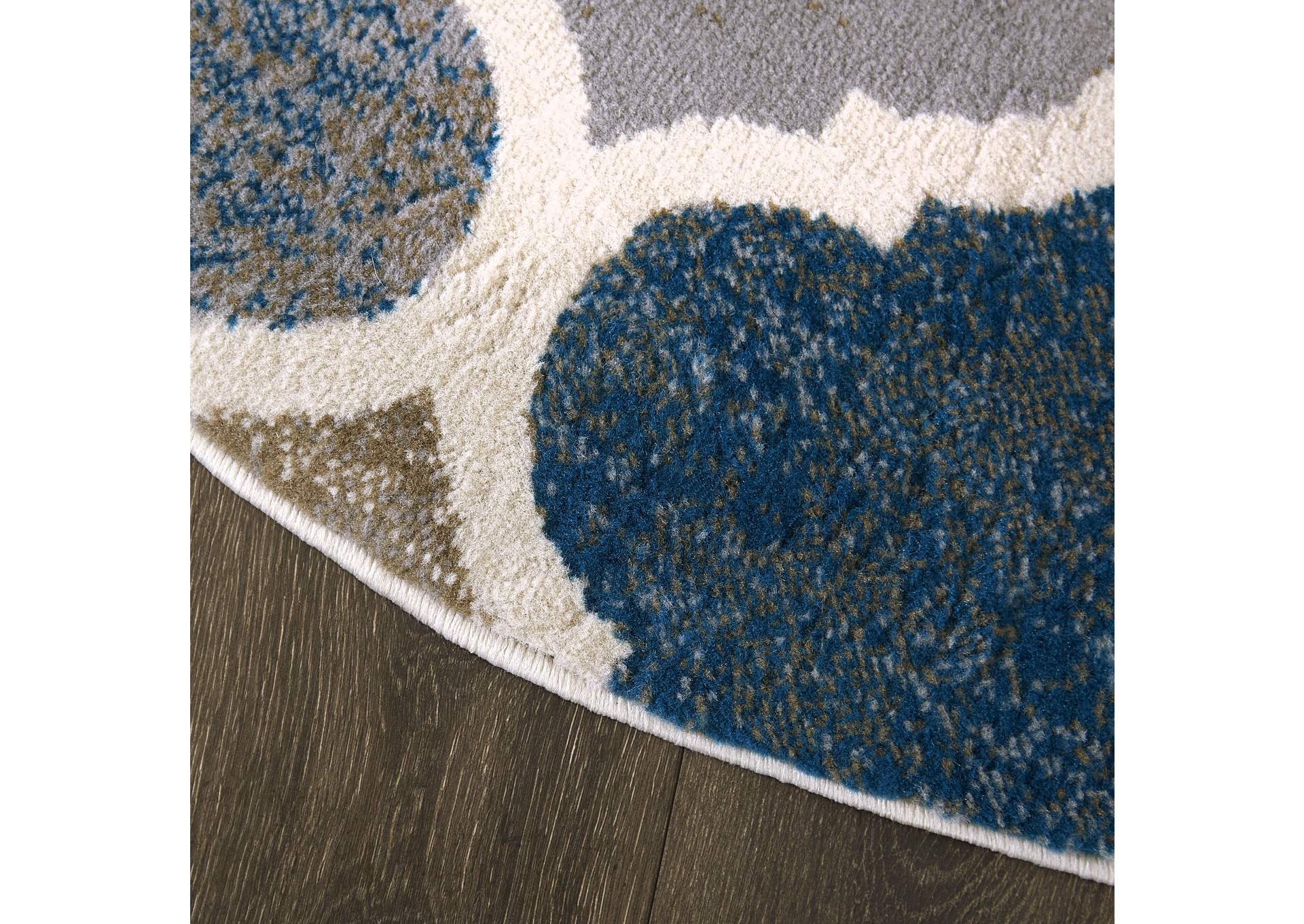 Tremont Quatrefoil Blue-Multi Area Rug,Home Dynamix