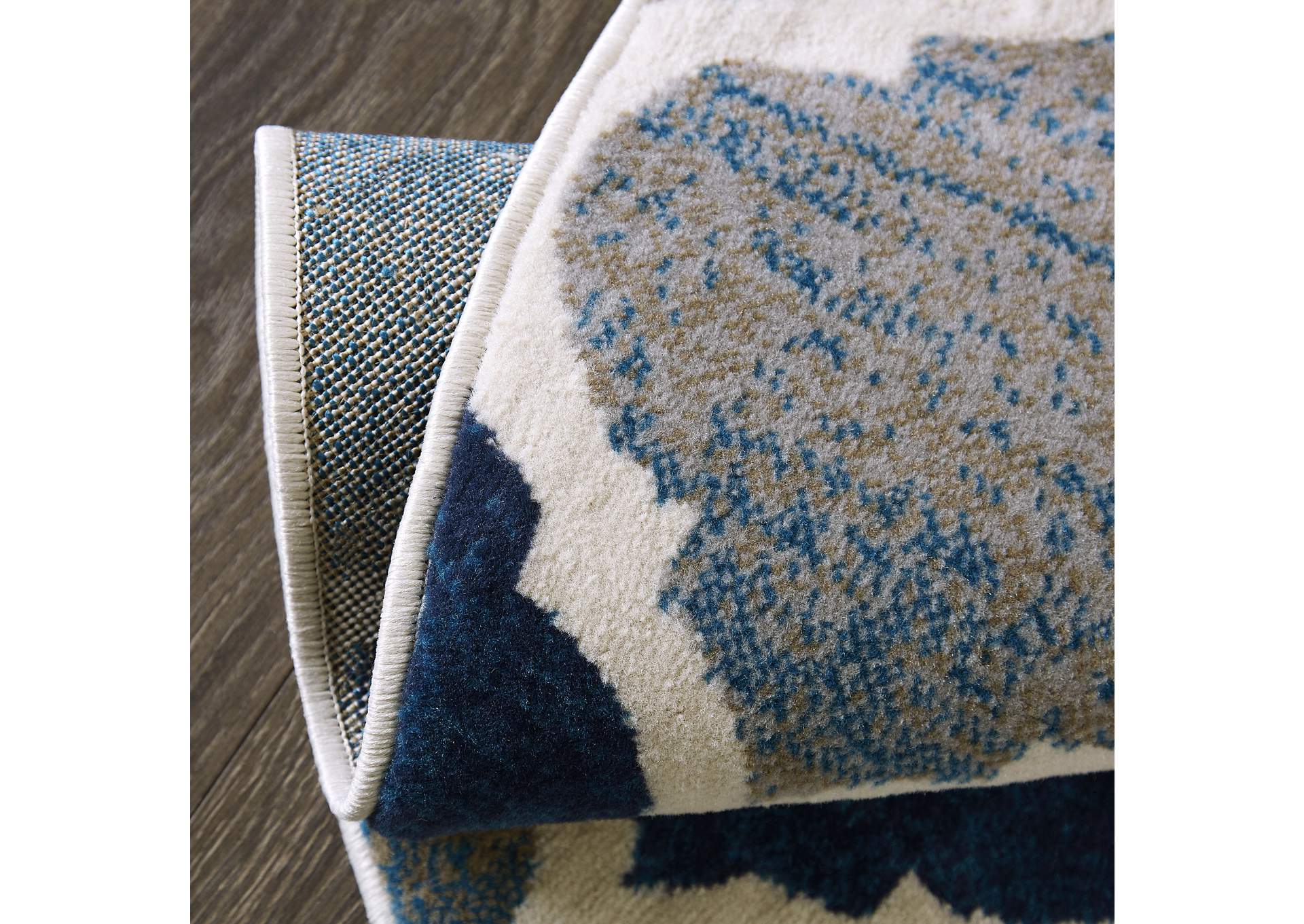 Tremont Quatrefoil Area Rug Ivory/Beige, 7'10" Round,Home Dynamix