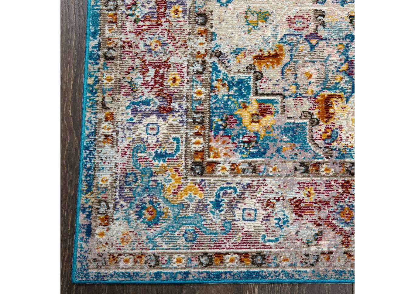 Parlin Amara Aqua Teal Gray Area Rug,Home Dynamix