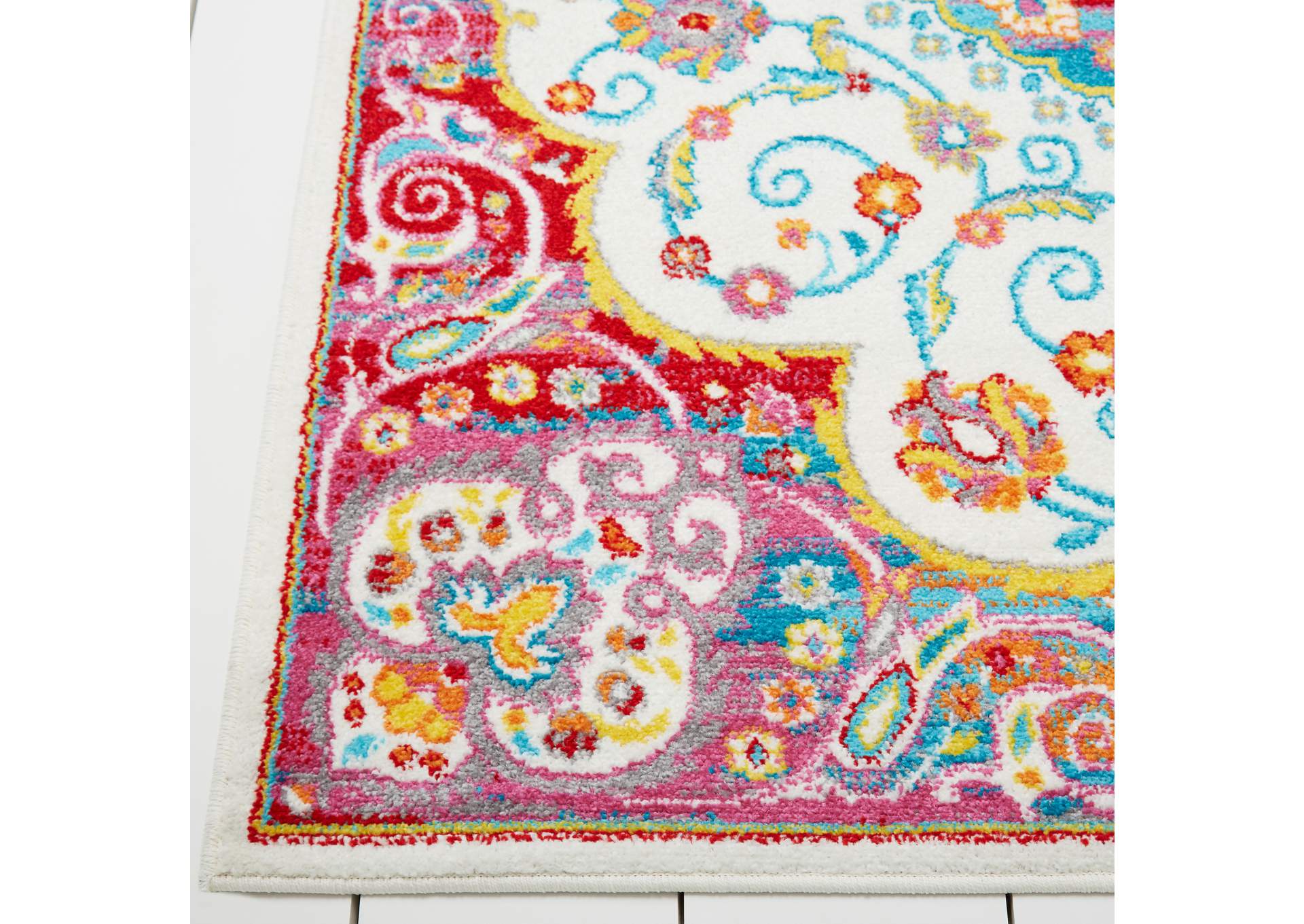 Splash Masson Ivory-Red Area Rug,Home Dynamix