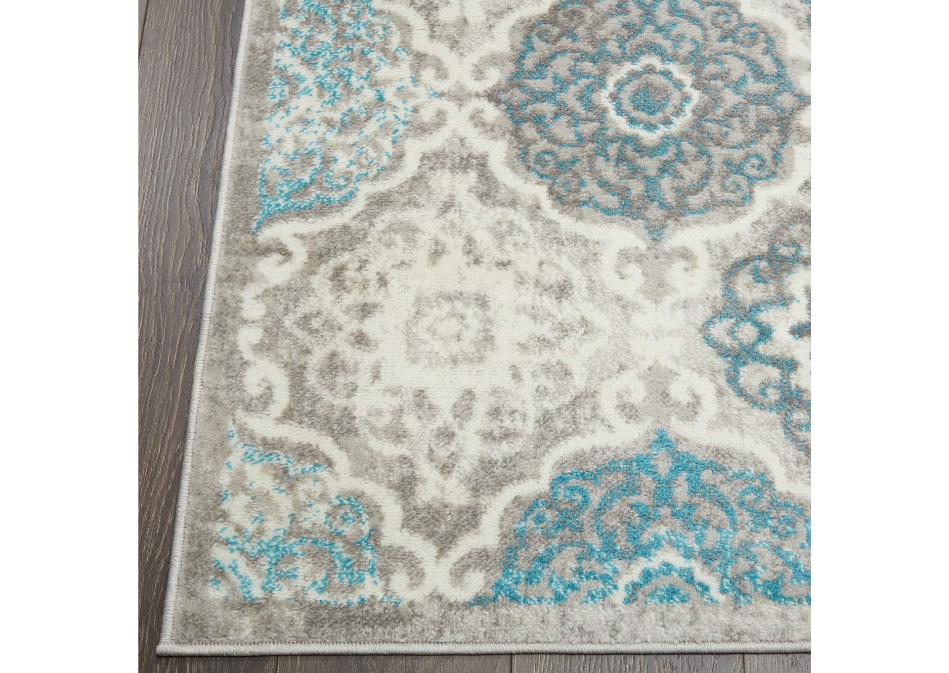 Boho Andorra Gray-Blue Area Rug,Home Dynamix
