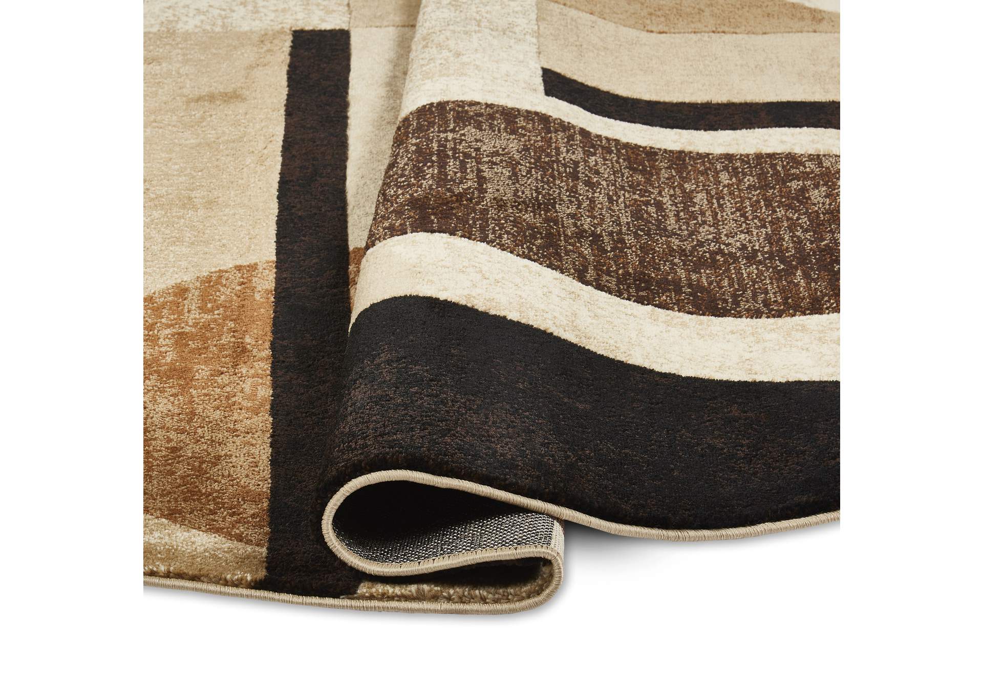 Tribeca Jasmine Area Rug Brown/Beige, 7'10" Round,Home Dynamix