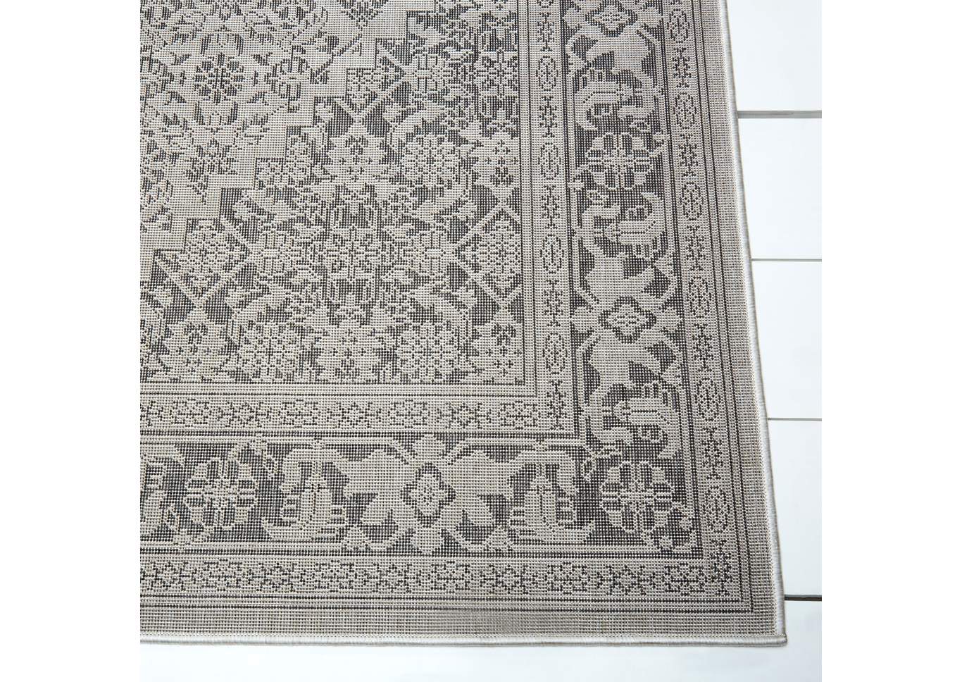 Patio Country Dahlia Gray-Black Area Rug,Home Dynamix