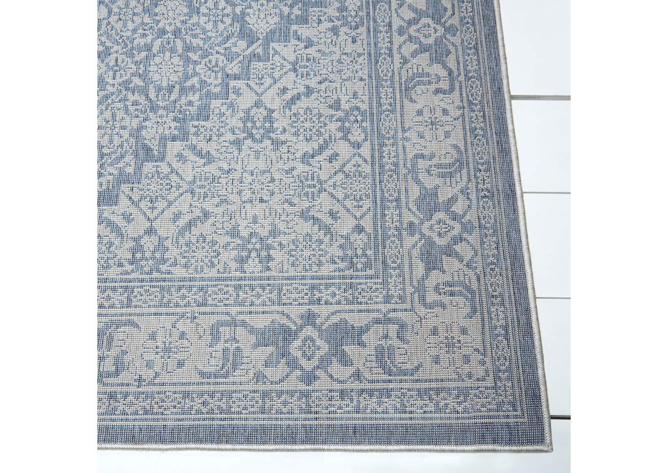 Patio Country Dahlia Blue-Gray Area Rug,Home Dynamix