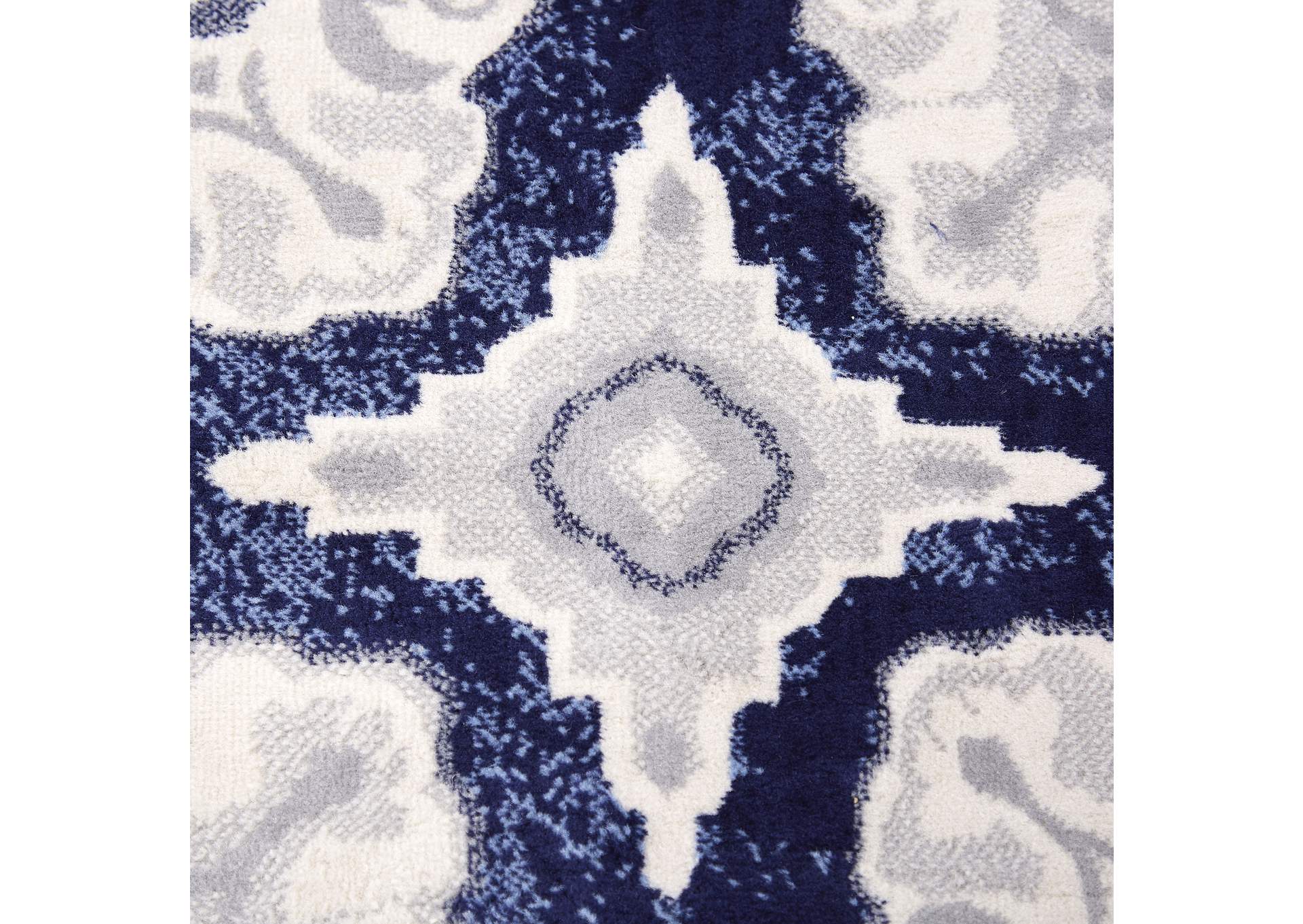 Tremont Salem Area Rug Navy Blue/Ivory, 7'10" Round,Home Dynamix