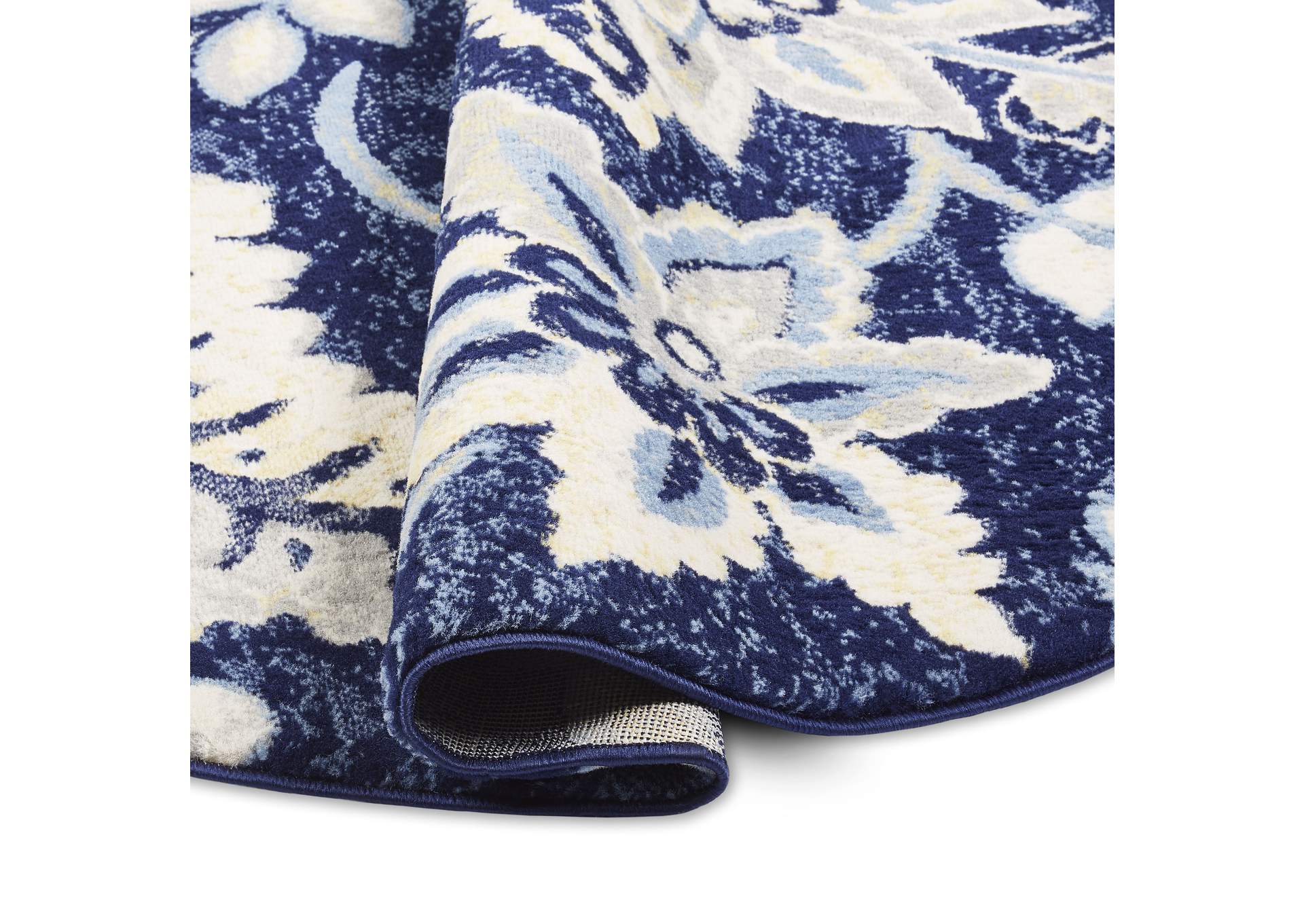 Tremont Teaneck Area Rug Navy Blue/Gray, 7'10" Round,Home Dynamix