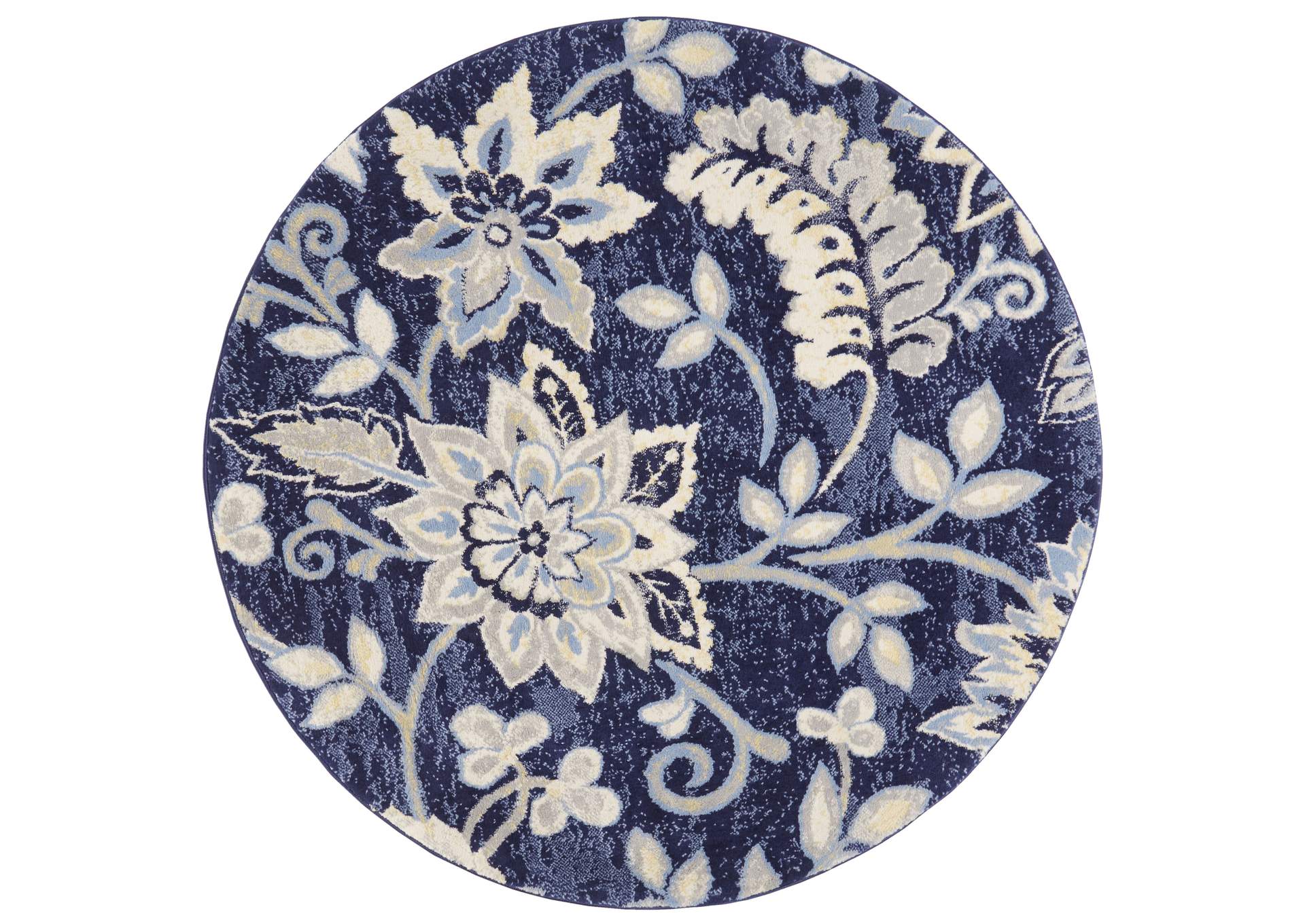 Tremont Teaneck Area Rug Navy Blue/Gray, 7'10" Round,Home Dynamix