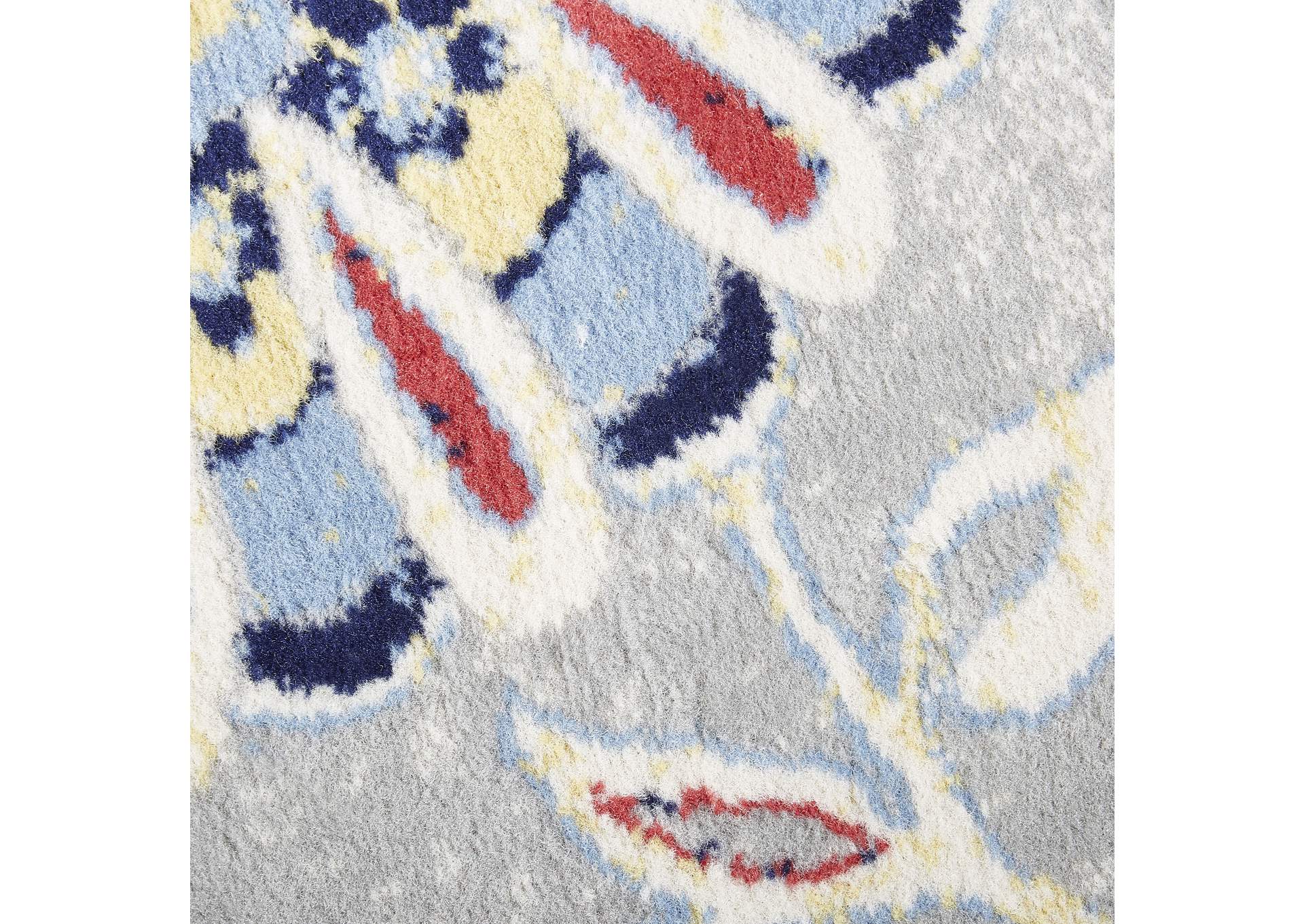 Tremont Lincoln Area Rug Gray/Red, 7'10" Round,Home Dynamix