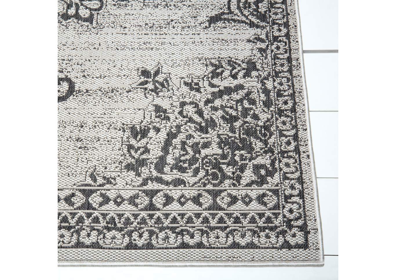 Patio Country Azalea Gray-Black Area Rug,Home Dynamix