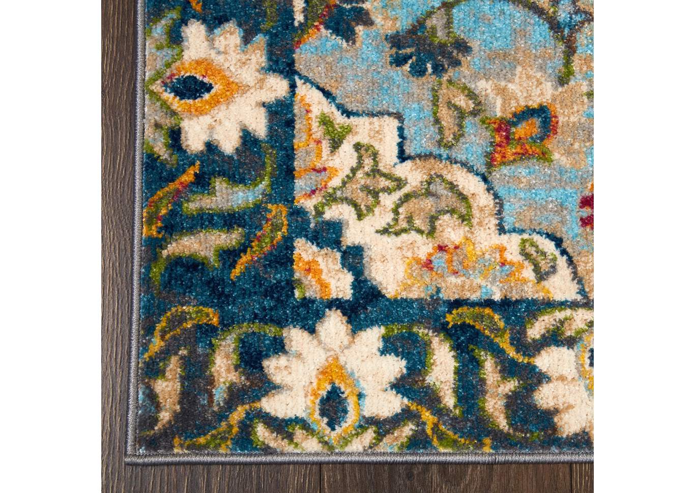 Fiesta Granada Ivory-Blue Area Rug,Home Dynamix