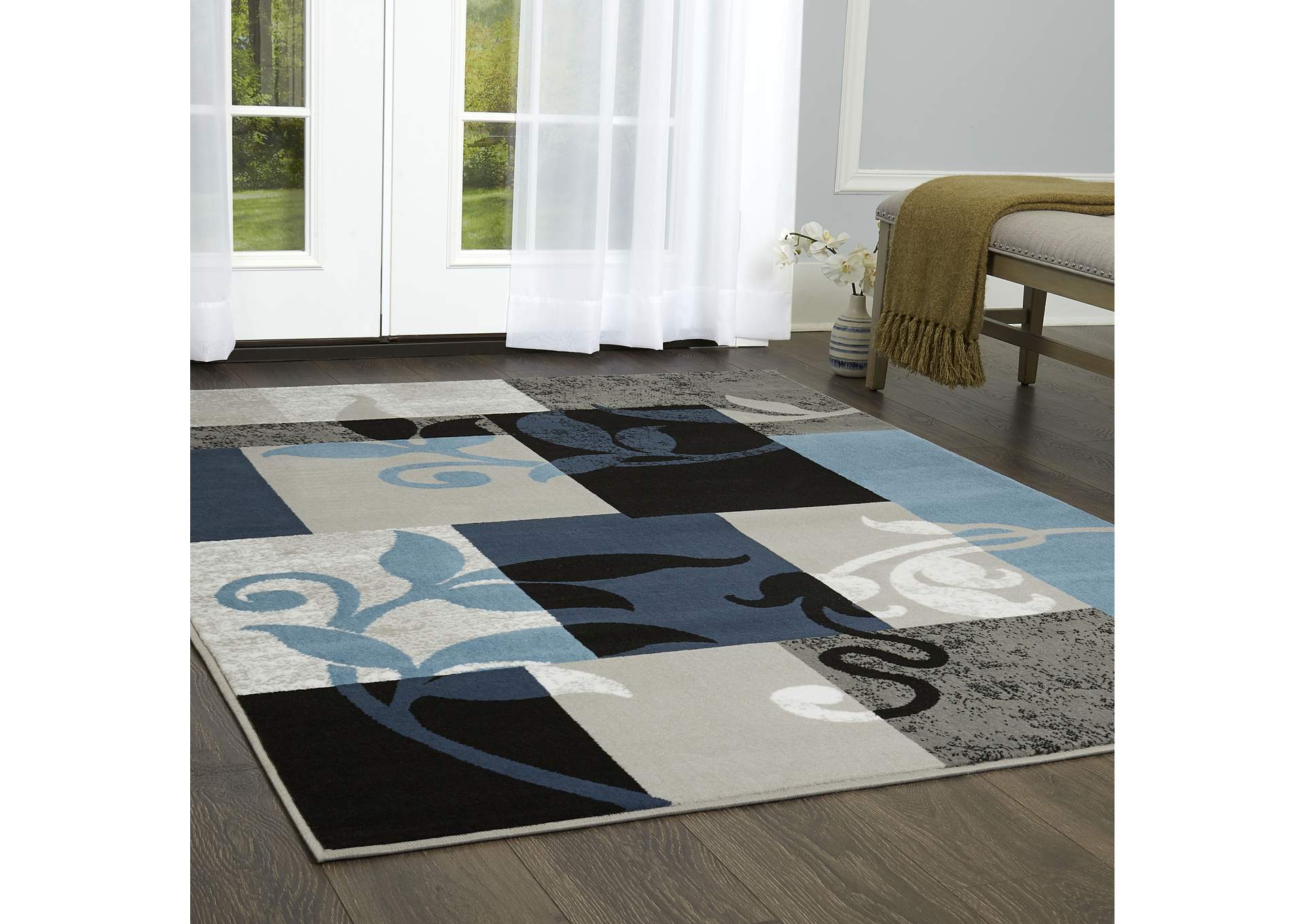 Tremont Lane Frizzle Area Rug Blue/Gray, 5'2"x7'2",Home Dynamix