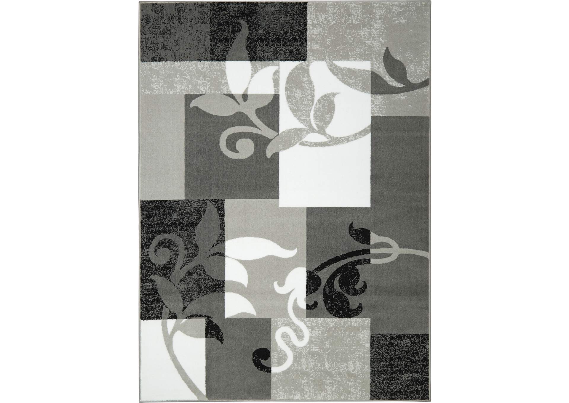Tremont Lane Frizzle Area Rug Gray/White, 5'2"x7'2",Home Dynamix