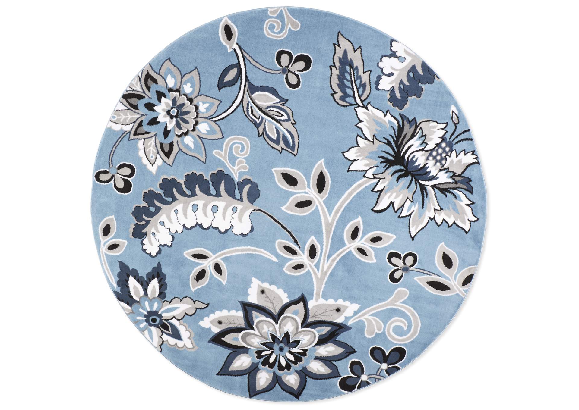 Tremont Lane Azria Area Rug Blue/Gray, 7'10" Round,Home Dynamix