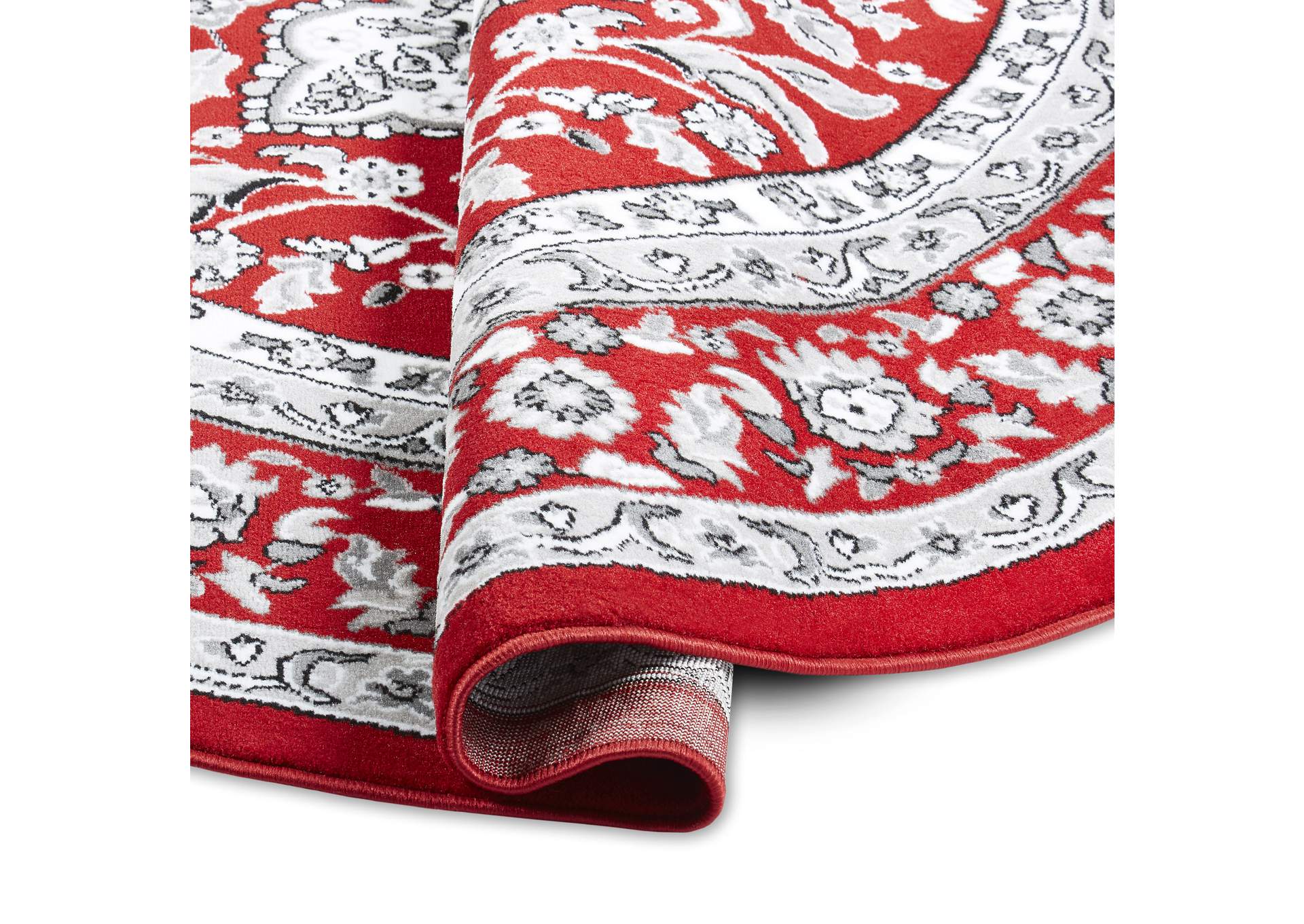 Tremont Lane Persia Area Rug Red/Gray, 7'10" Round,Home Dynamix