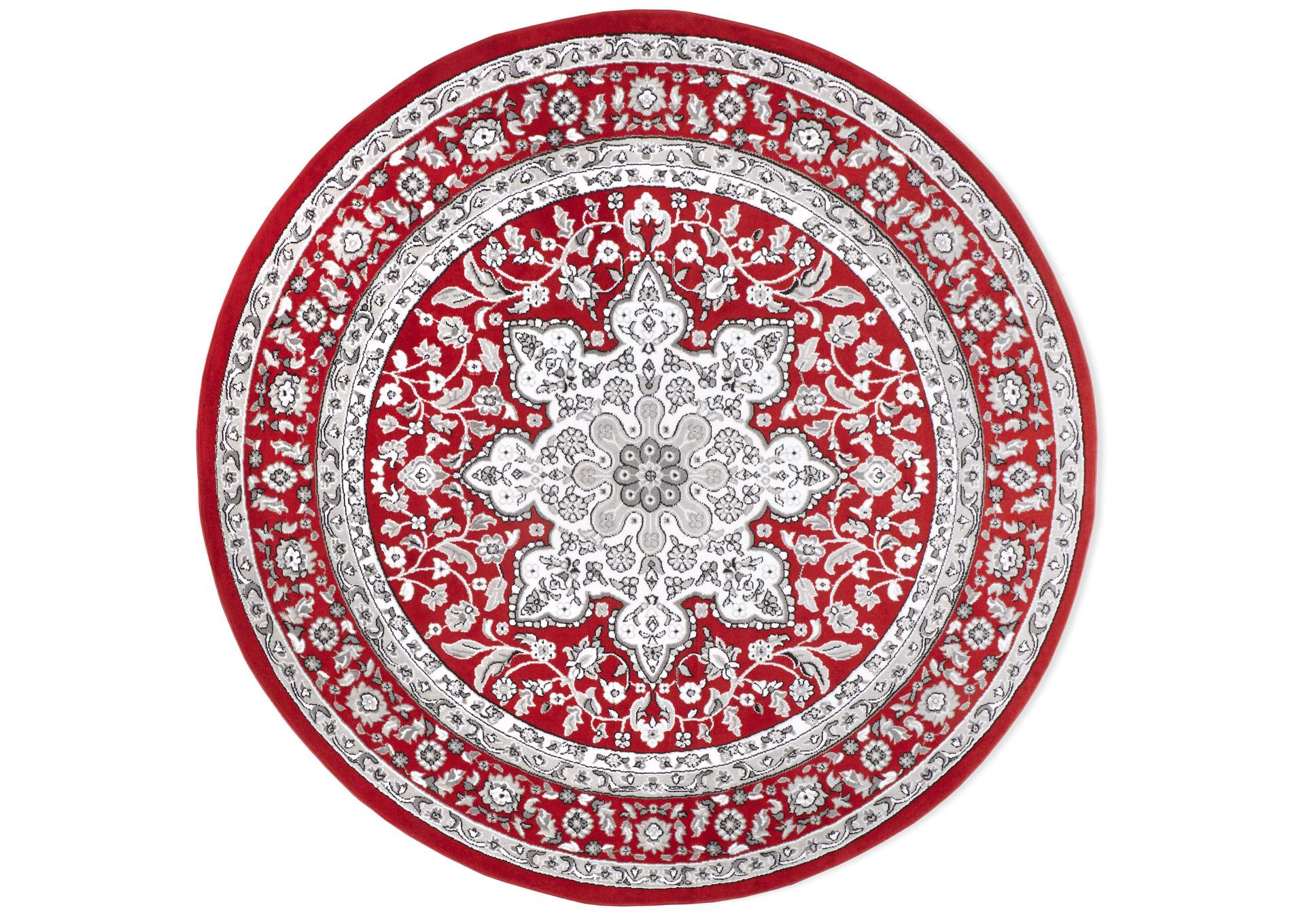 Tremont Lane Persia Area Rug Red/Gray, 7'10" Round,Home Dynamix