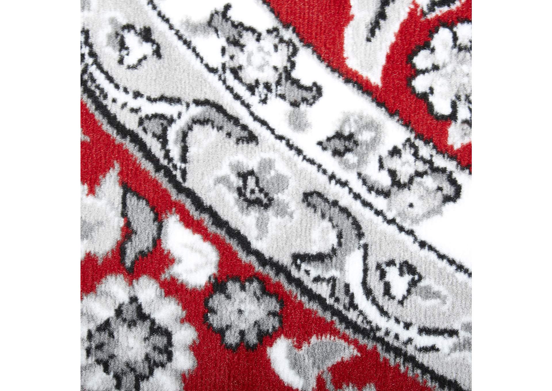 Tremont Lane Persia Area Rug Red/Gray, 7'10" Round,Home Dynamix
