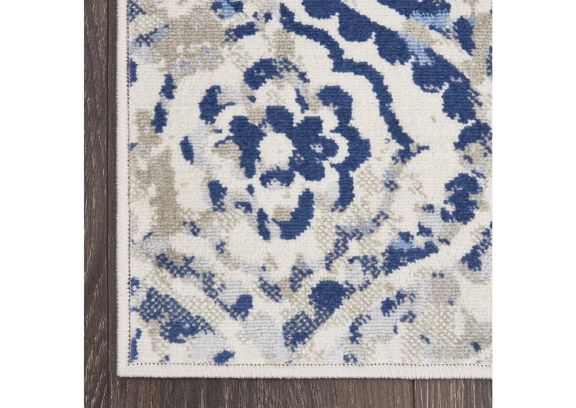 Melrose Audrey Ivory Blue Area Rug,Home Dynamix