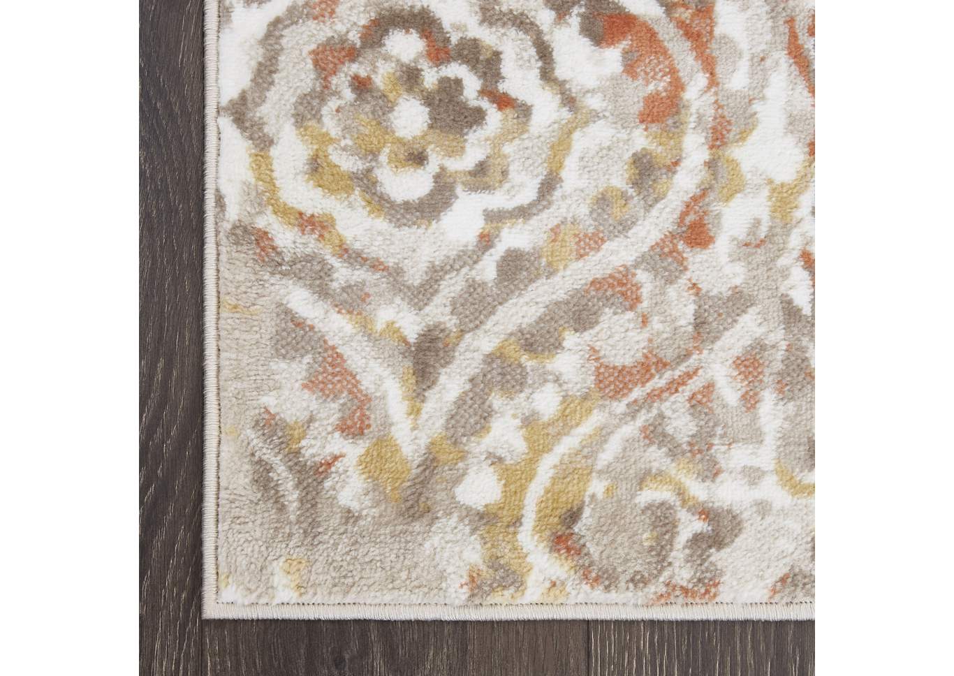 Melrose Audrey Ivory Orange Area Rug,Home Dynamix