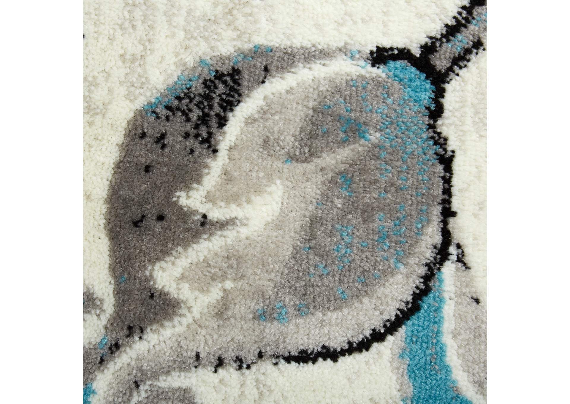 Boho Odesa Area Rug Ivory/Aqua, 7'10" Round,Home Dynamix