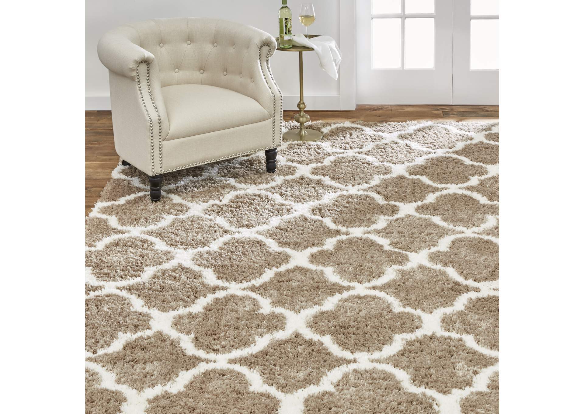 Ventura Roslin Area Rug Beige/Ivory, 3'11"x5'10",Home Dynamix
