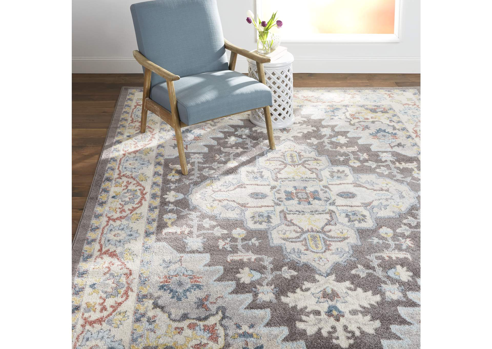 Venice Loreta Area Rug Brown/Ivory, 20"x31",Home Dynamix