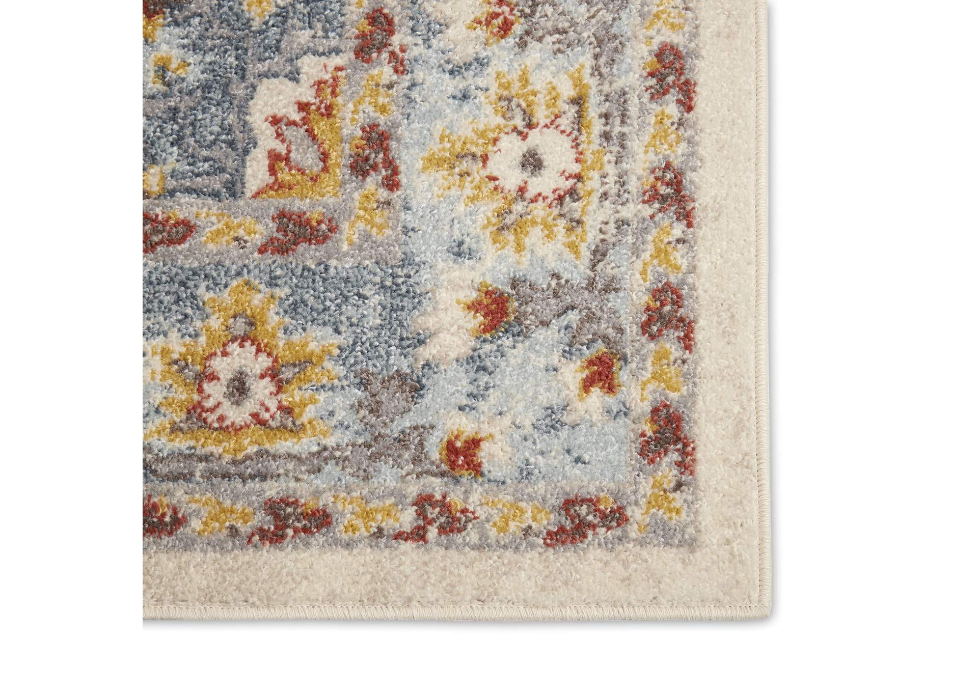 Venice Loreta Area Rug Ivory/Blue, 20"x31",Home Dynamix