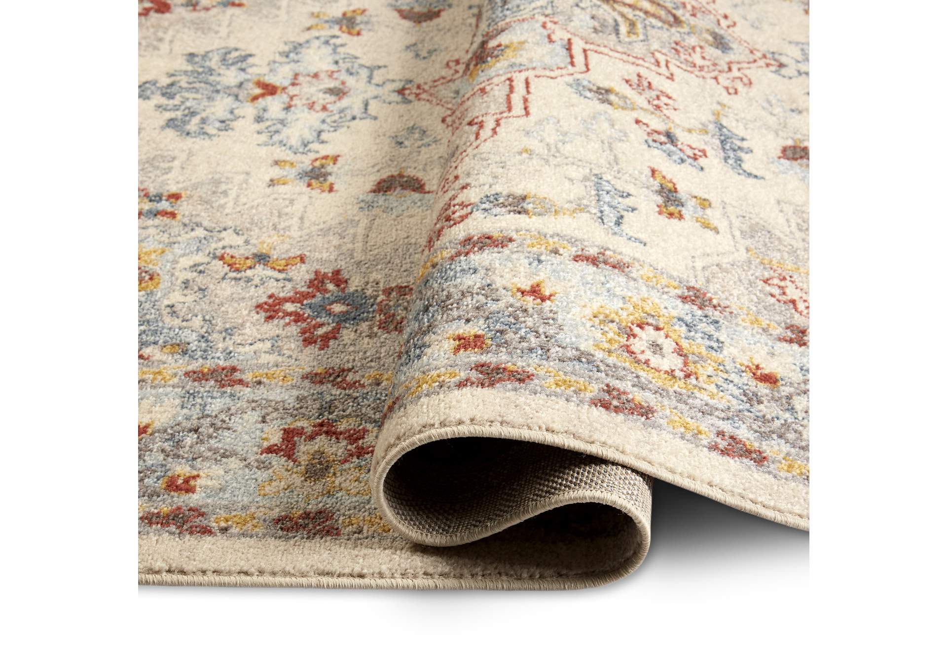 Venice Loreta Area Rug Ivory/Blue, 20"x31",Home Dynamix