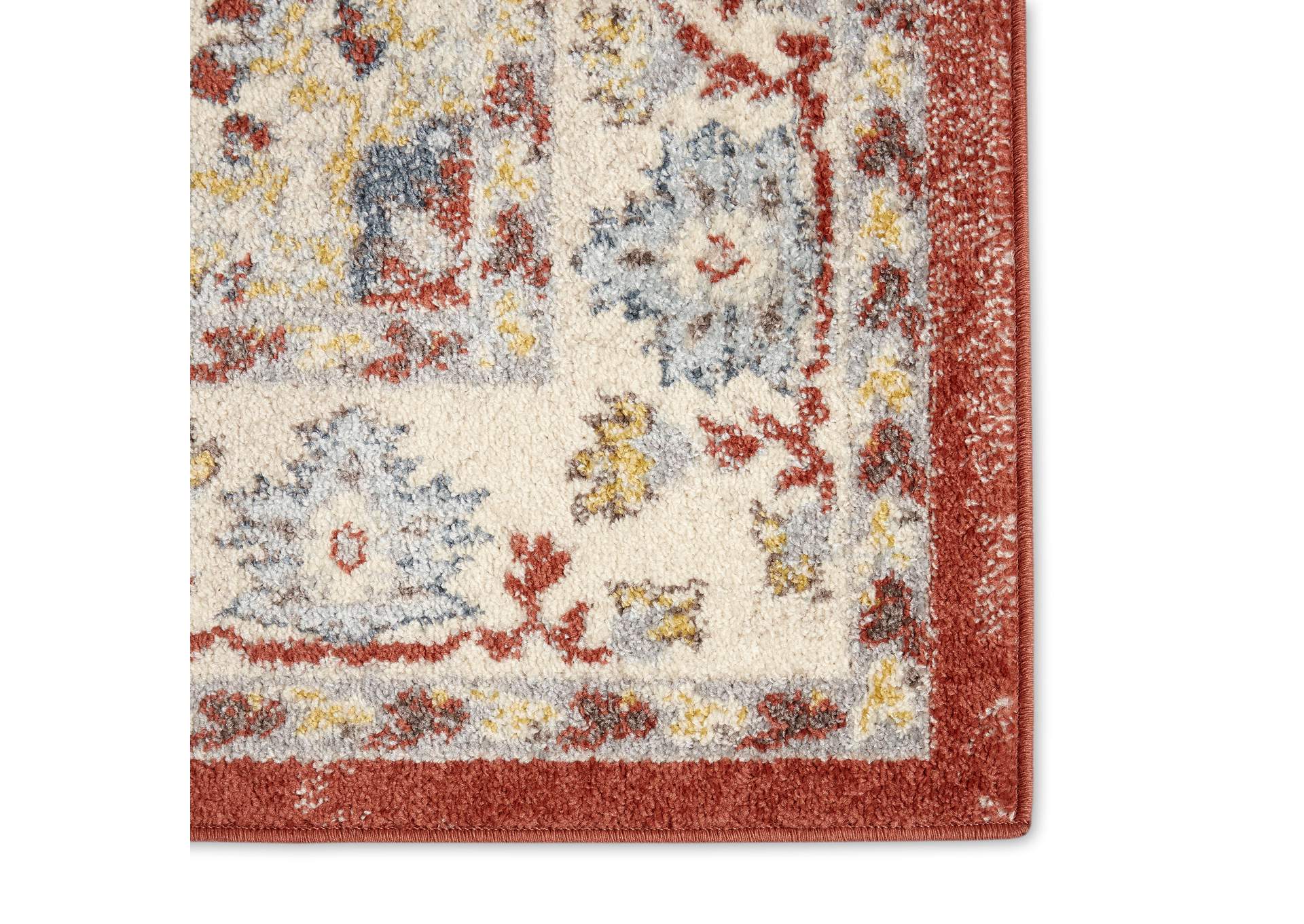 Venice Loreta Area Rug Orange/Ivory, 20"x31",Home Dynamix