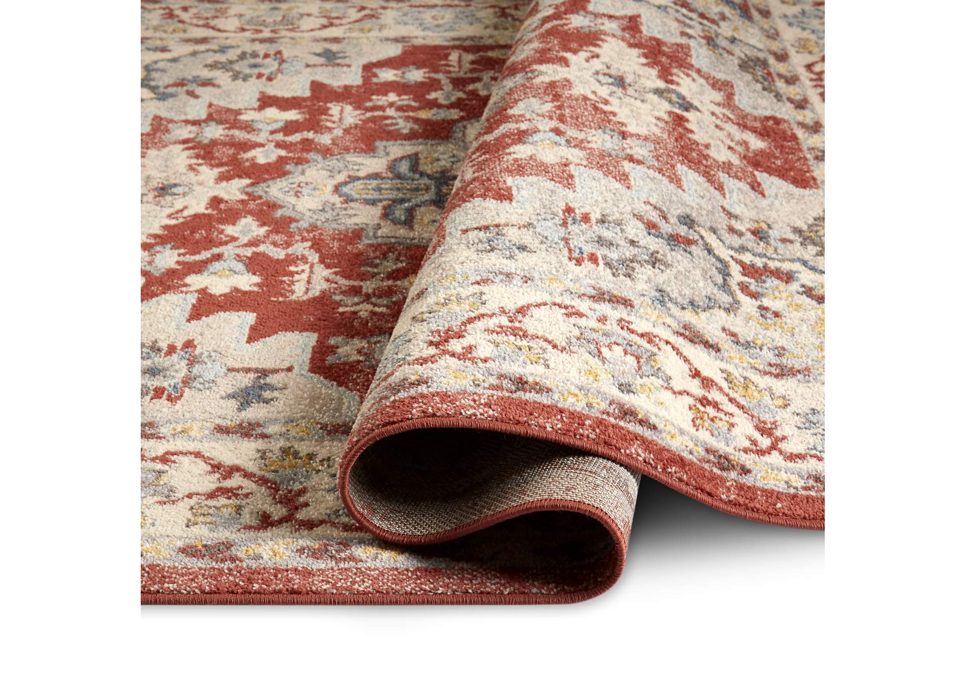 Venice Loreta Area Rug Orange/Ivory, 20"x31",Home Dynamix