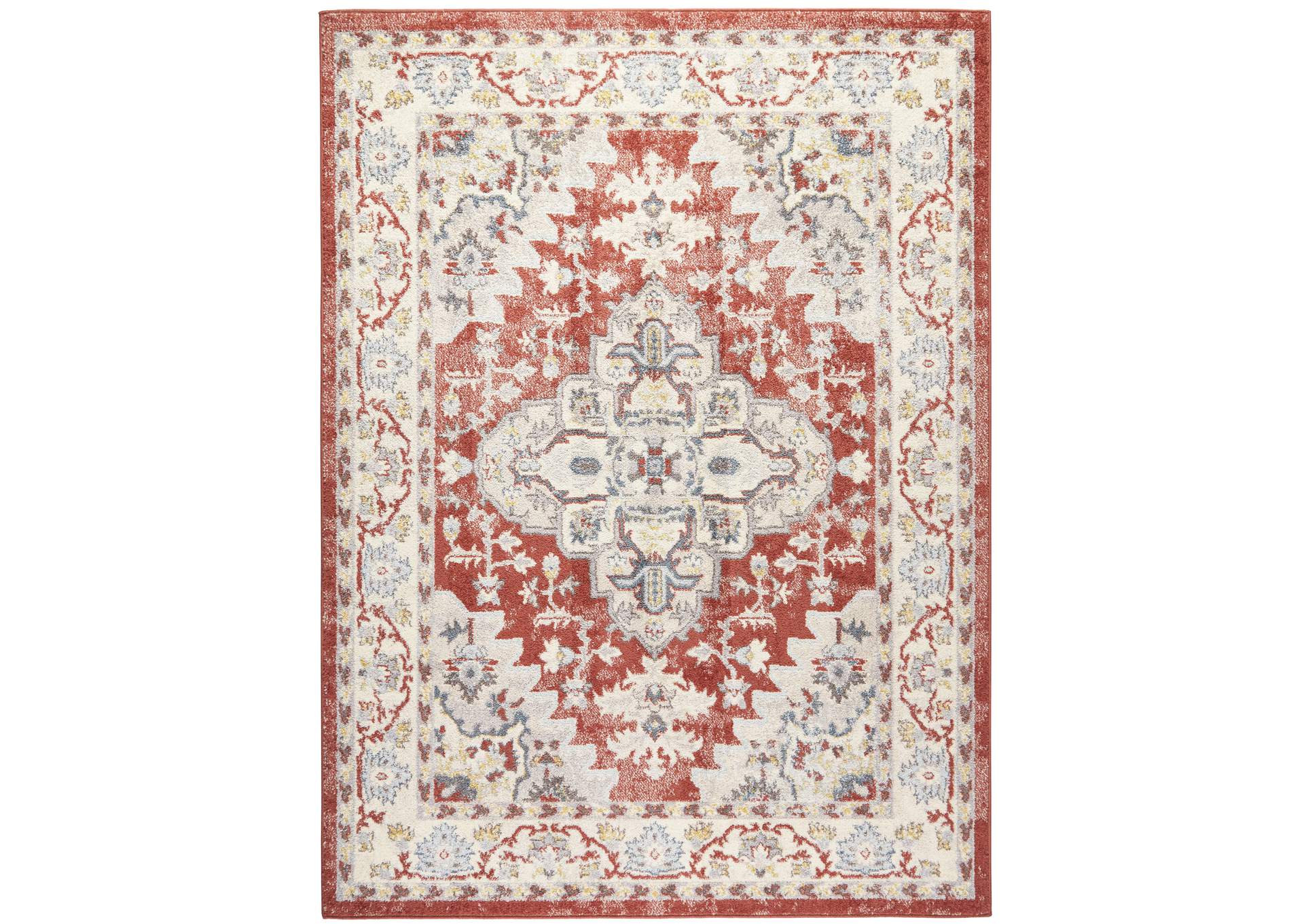 Venice Loreta Area Rug Orange/Ivory, 20"x31",Home Dynamix