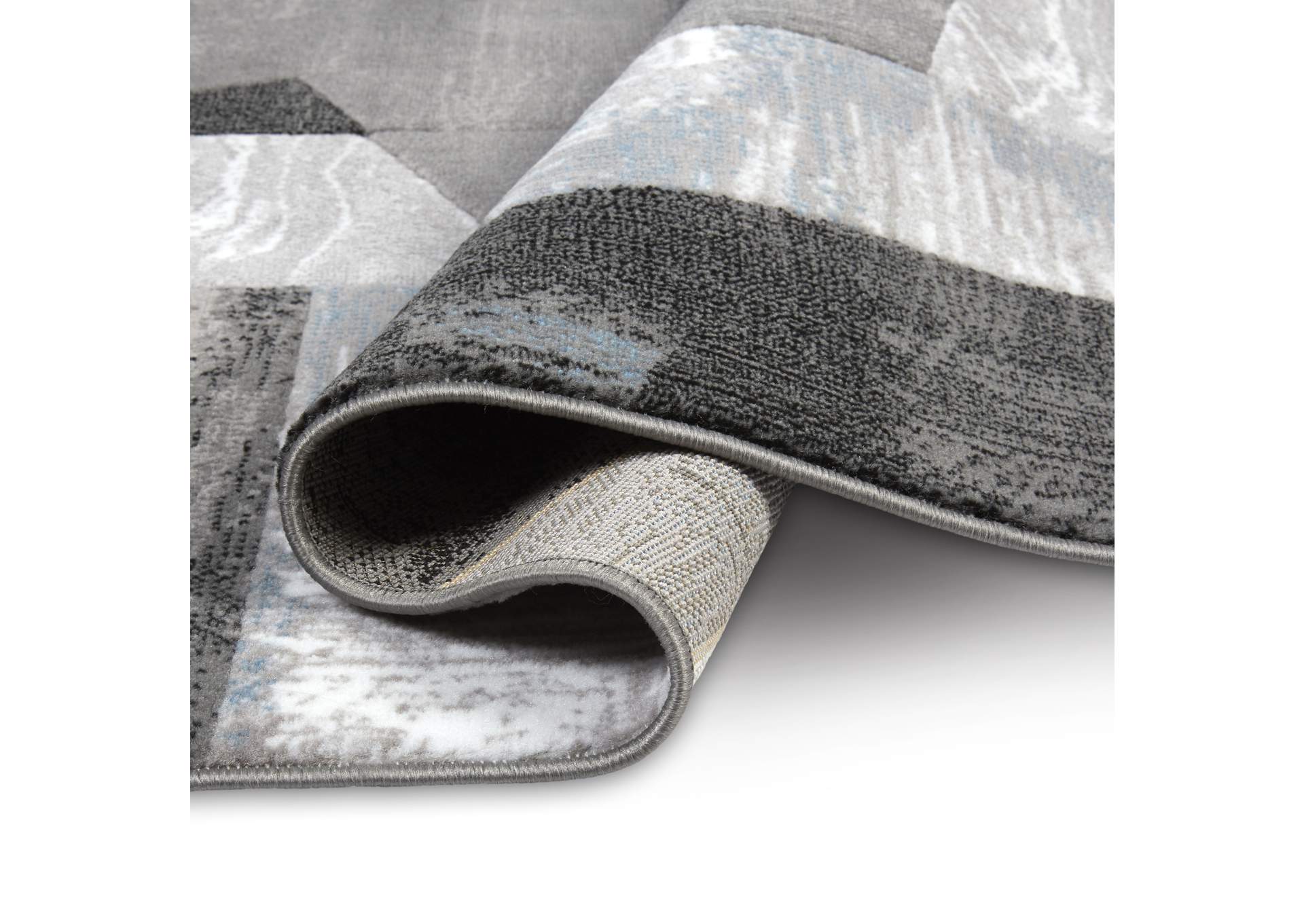 Catalina Bismark Area Rug Gray/Blue, 5'3"x7'2",Home Dynamix