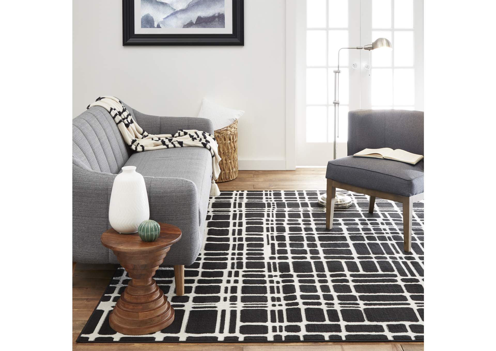  Home Dynamix Premium Indus Modern Area Rug, Ebony