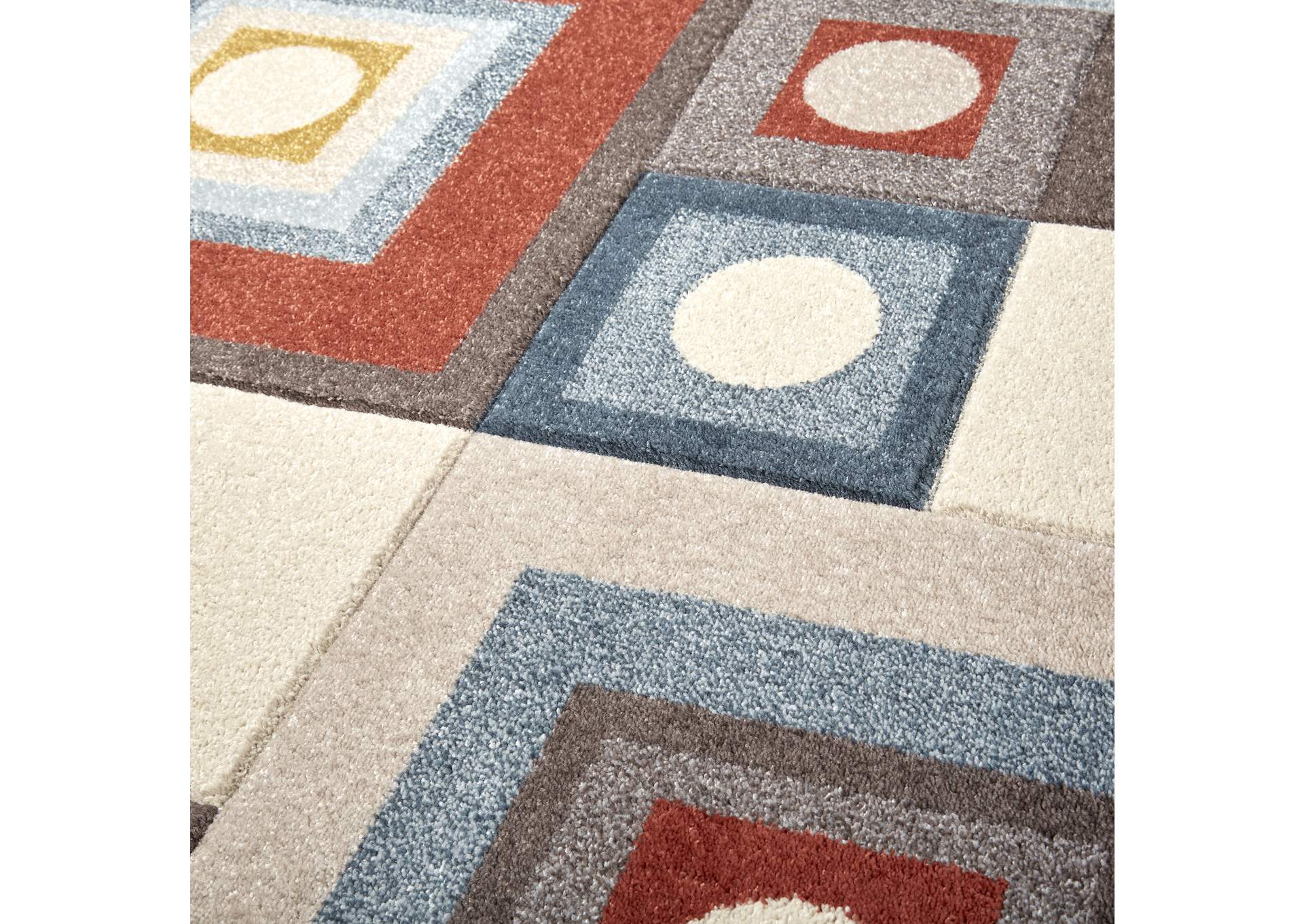 Tribeca Adella Area Rug Ivory/Blue, 6'7"x9'10",Home Dynamix