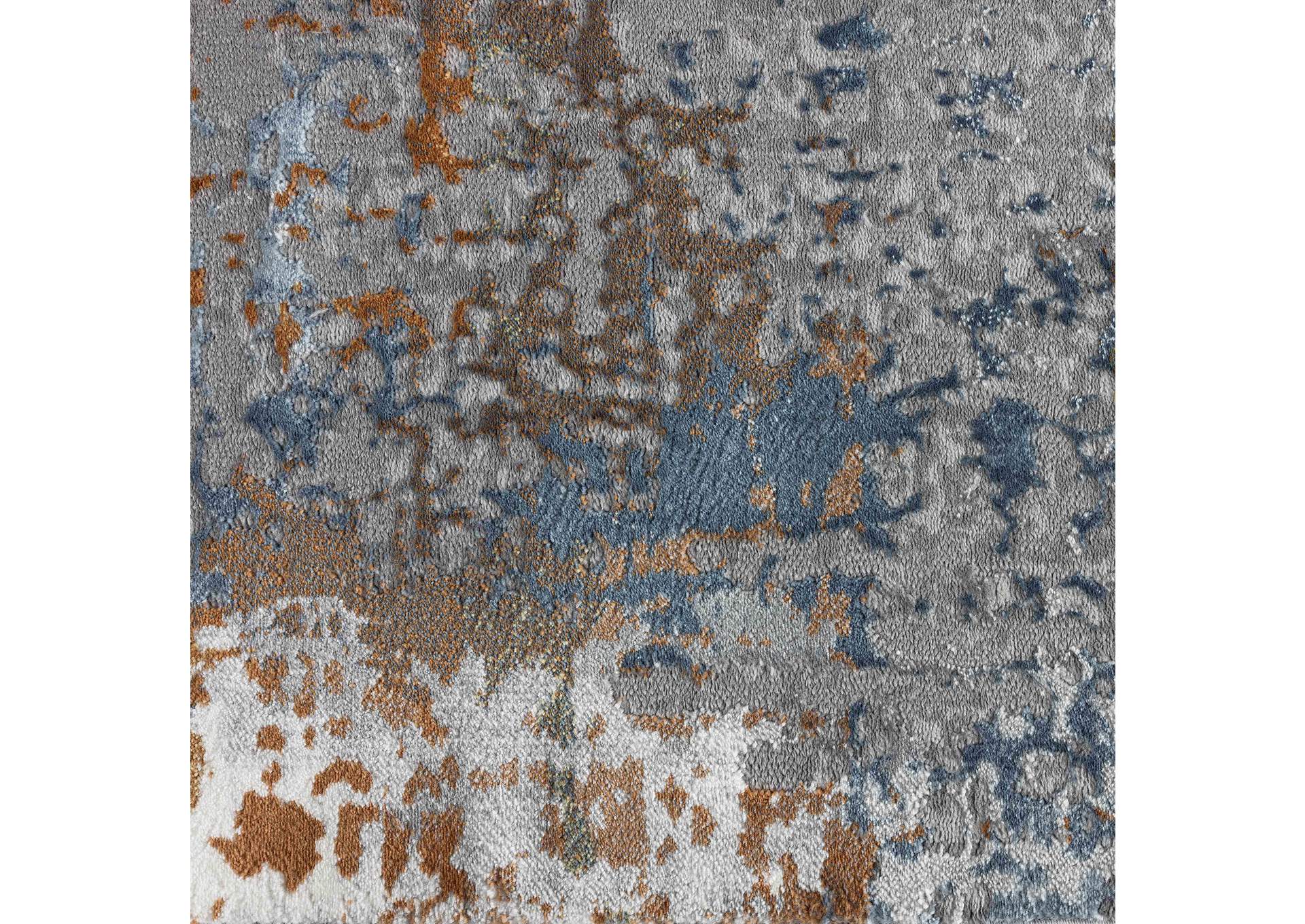 Skyler Maurice Area Rug Rust/Blue, 5'2"x7'2",Home Dynamix
