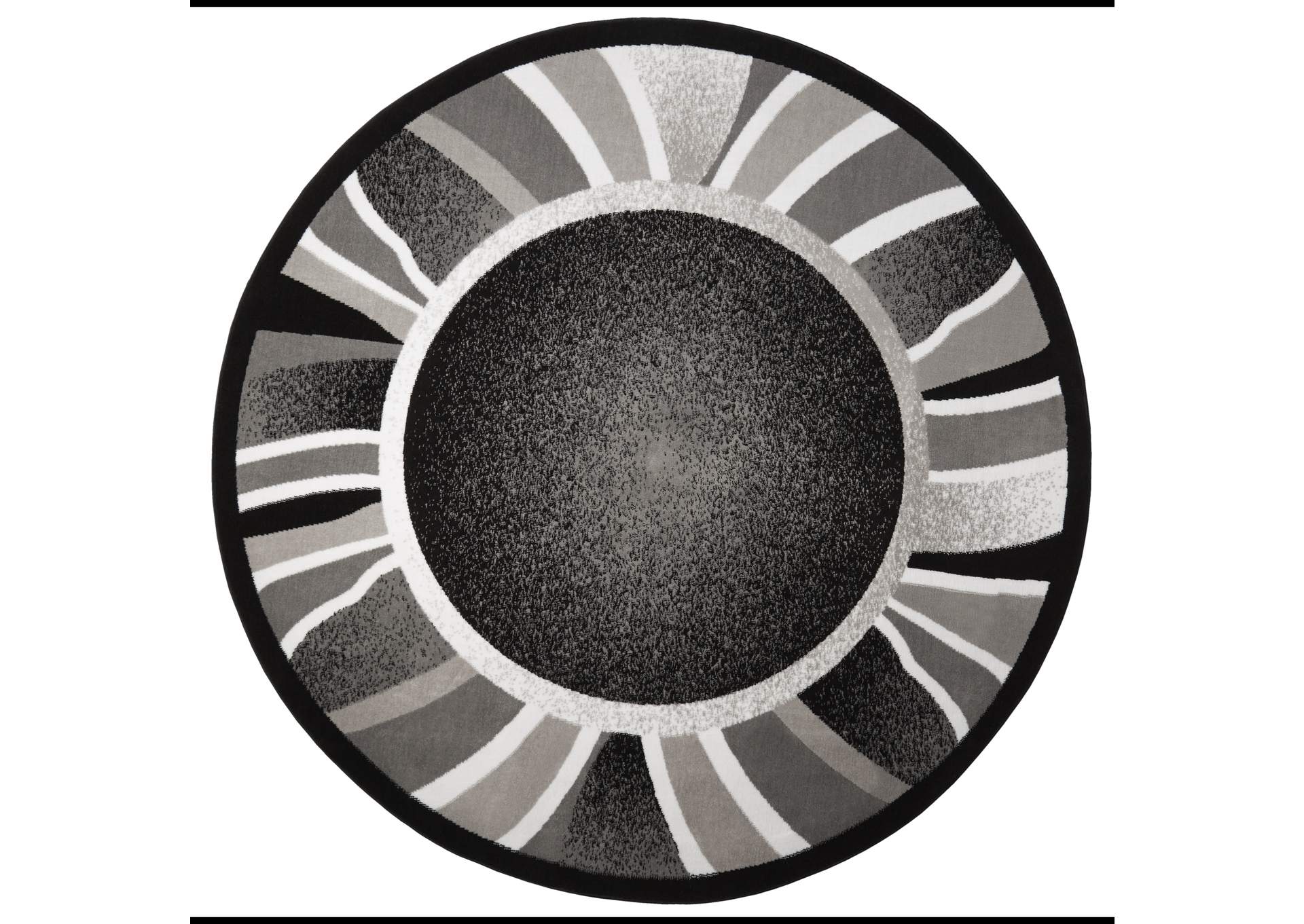 Premium Rizzy Area Rug Black/Gray, 7'8" Round,Home Dynamix