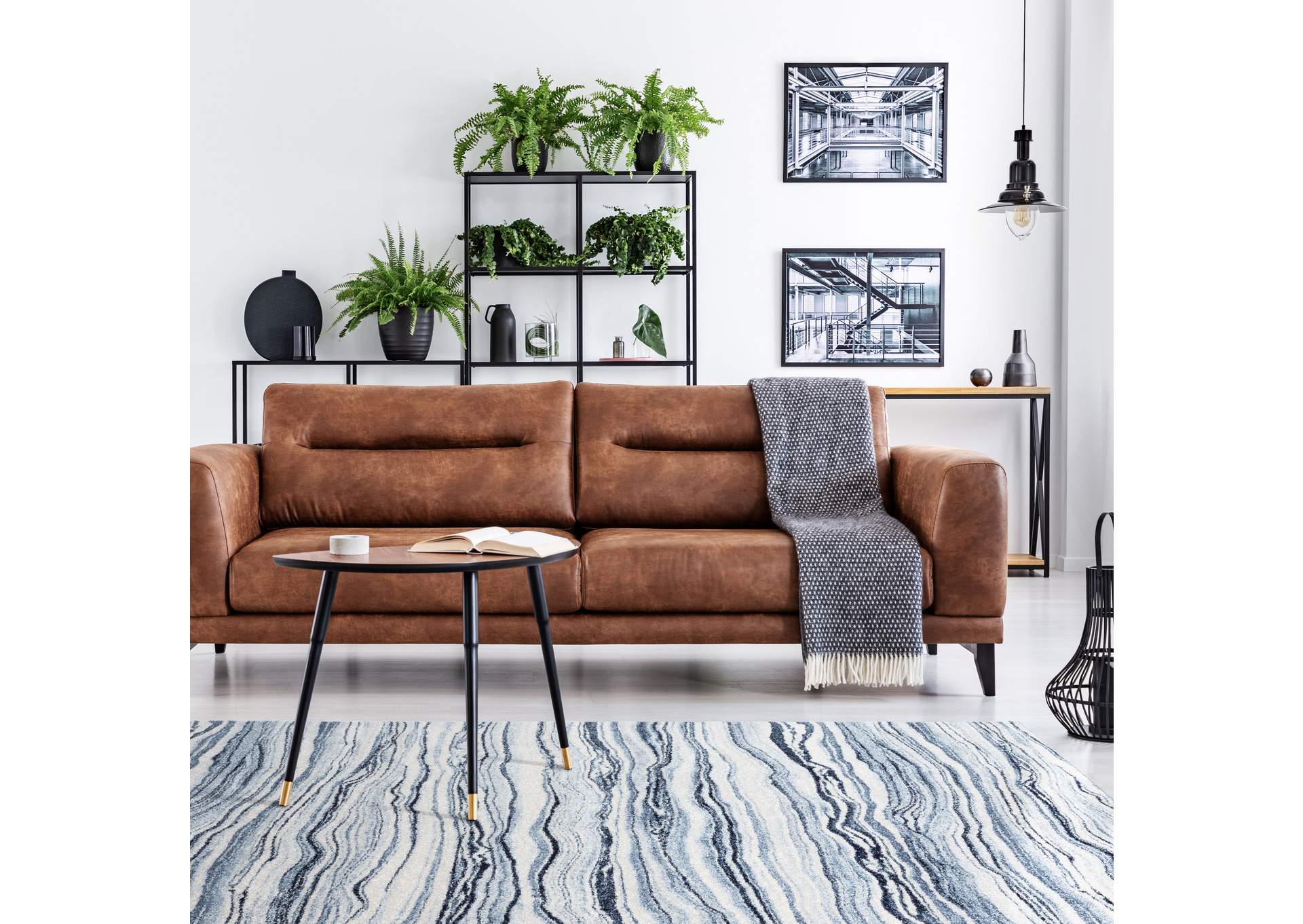 Byron Daphne Area Rug Light Blue/Dark Blue, 5'2"x7'2",Home Dynamix