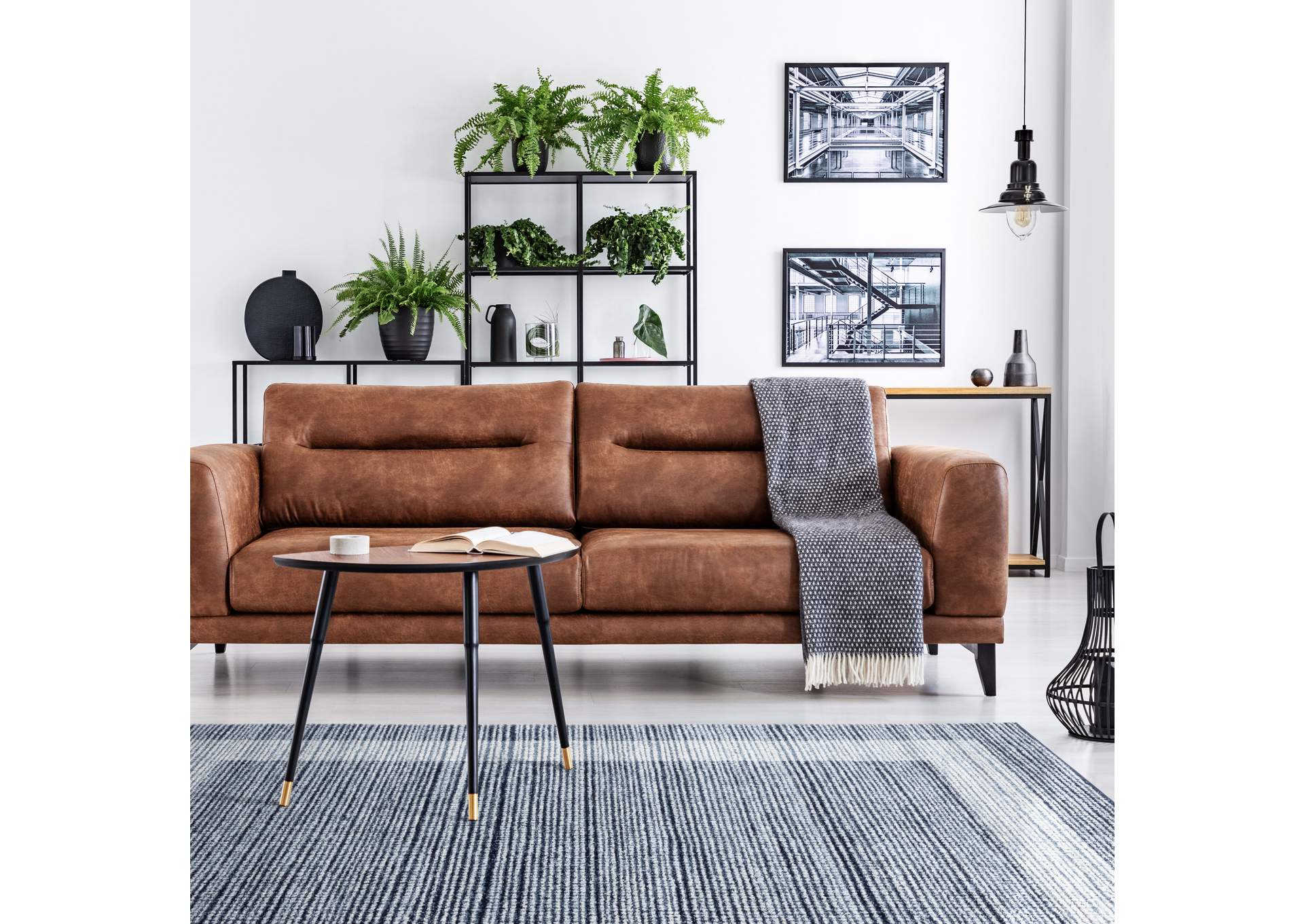 Byron Knox Area Rug Light Blue/Dark Blue, 5'2"x7'2",Home Dynamix