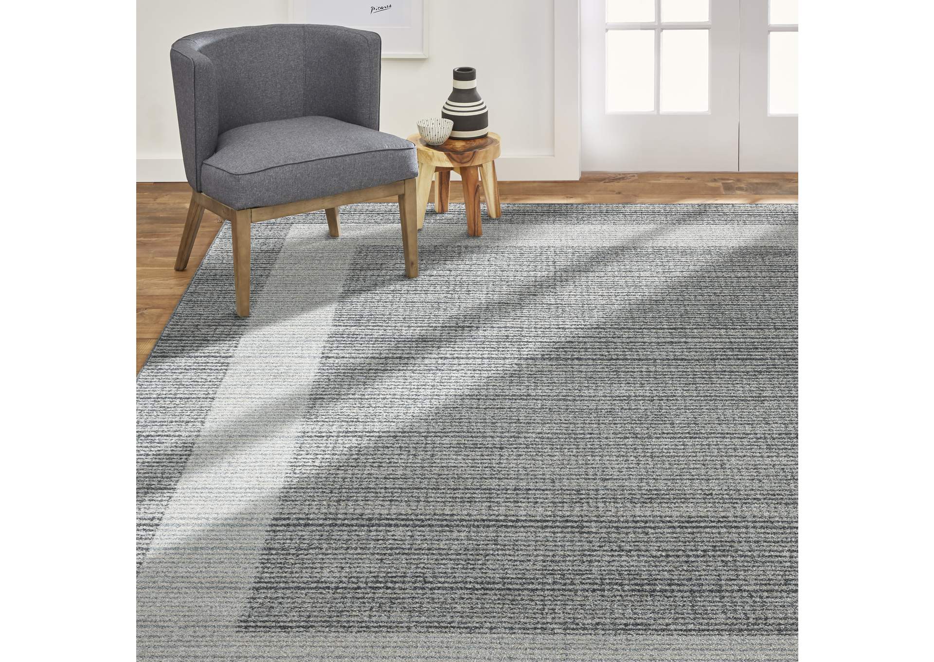 Byron Knox Area Rug Light Gray/Dark Gray, 5'2"x7'2",Home Dynamix