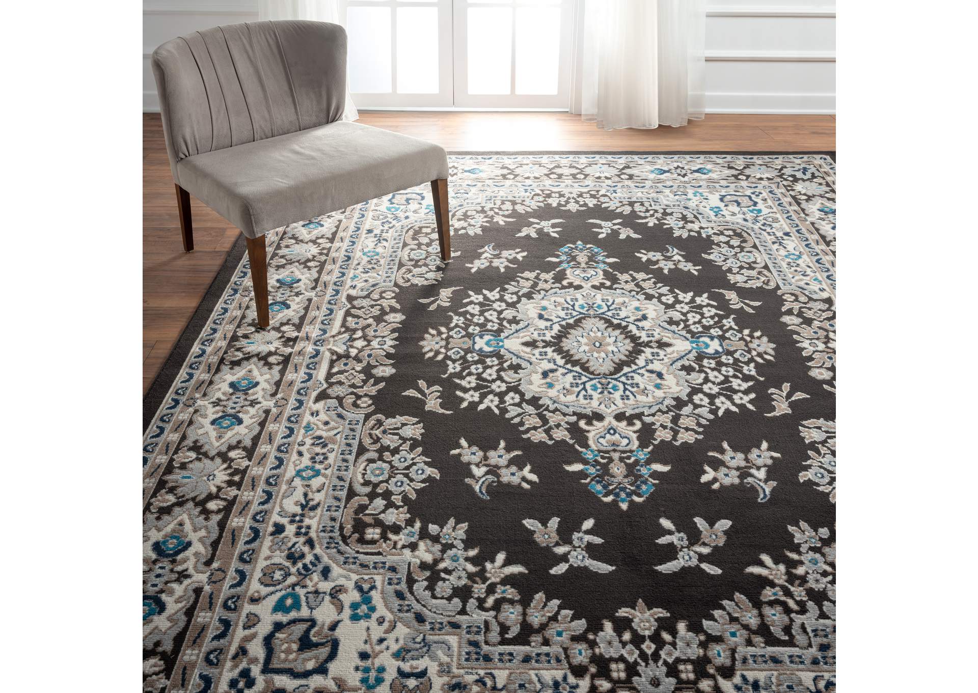 Premium Sakarya Area Rug Brown/Ivory, 5'3"x7'5",Home Dynamix