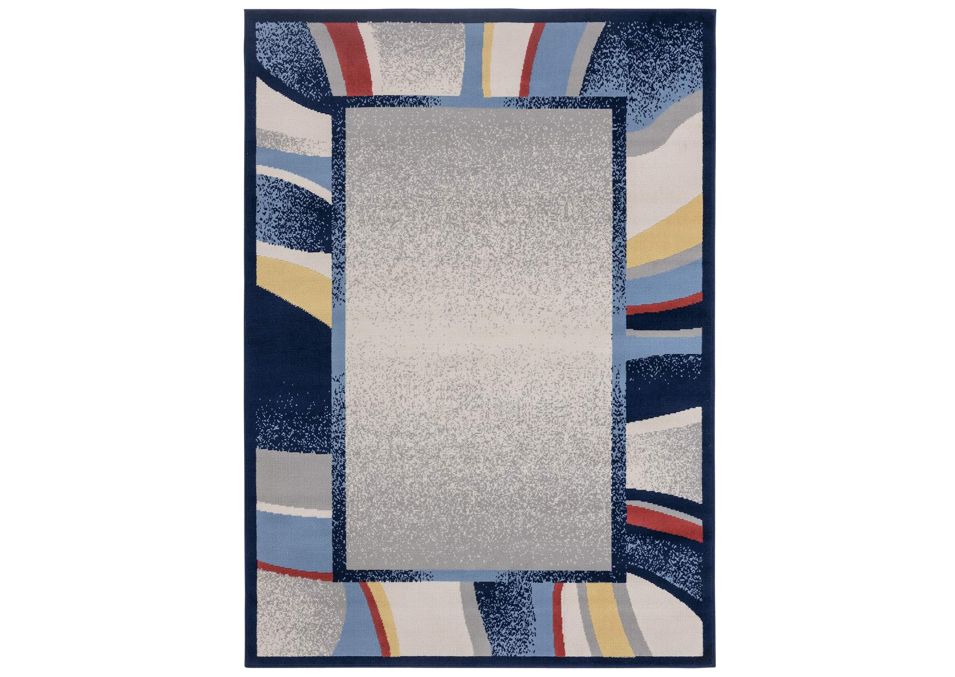 Premium Rizzy Area Rug Navy/Red, 5'3"x7'5",Home Dynamix