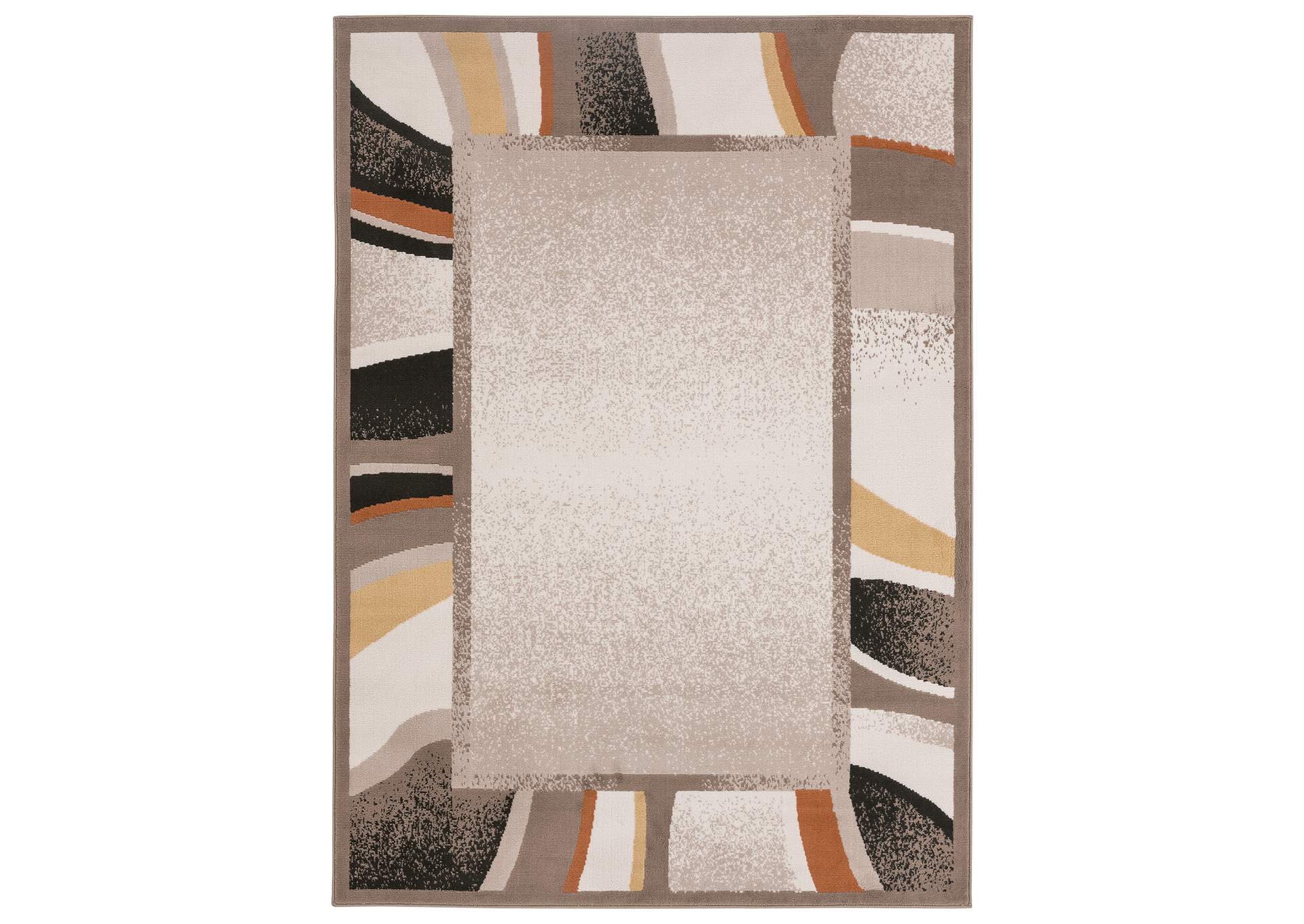 Premium Rizzy Area Rug Taupe/Orange, 5'3"x7'5",Home Dynamix