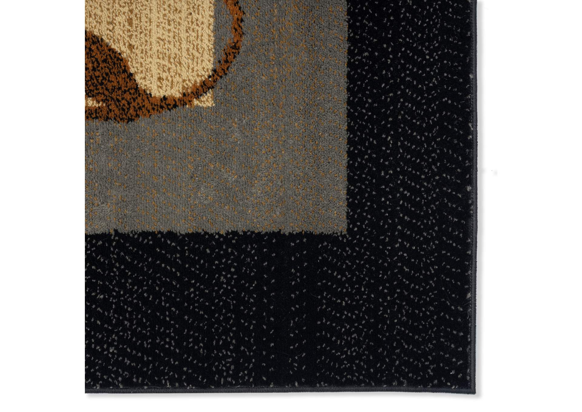 Royalty Clover Area Rug Black/Blue, 7'10" Round,Home Dynamix