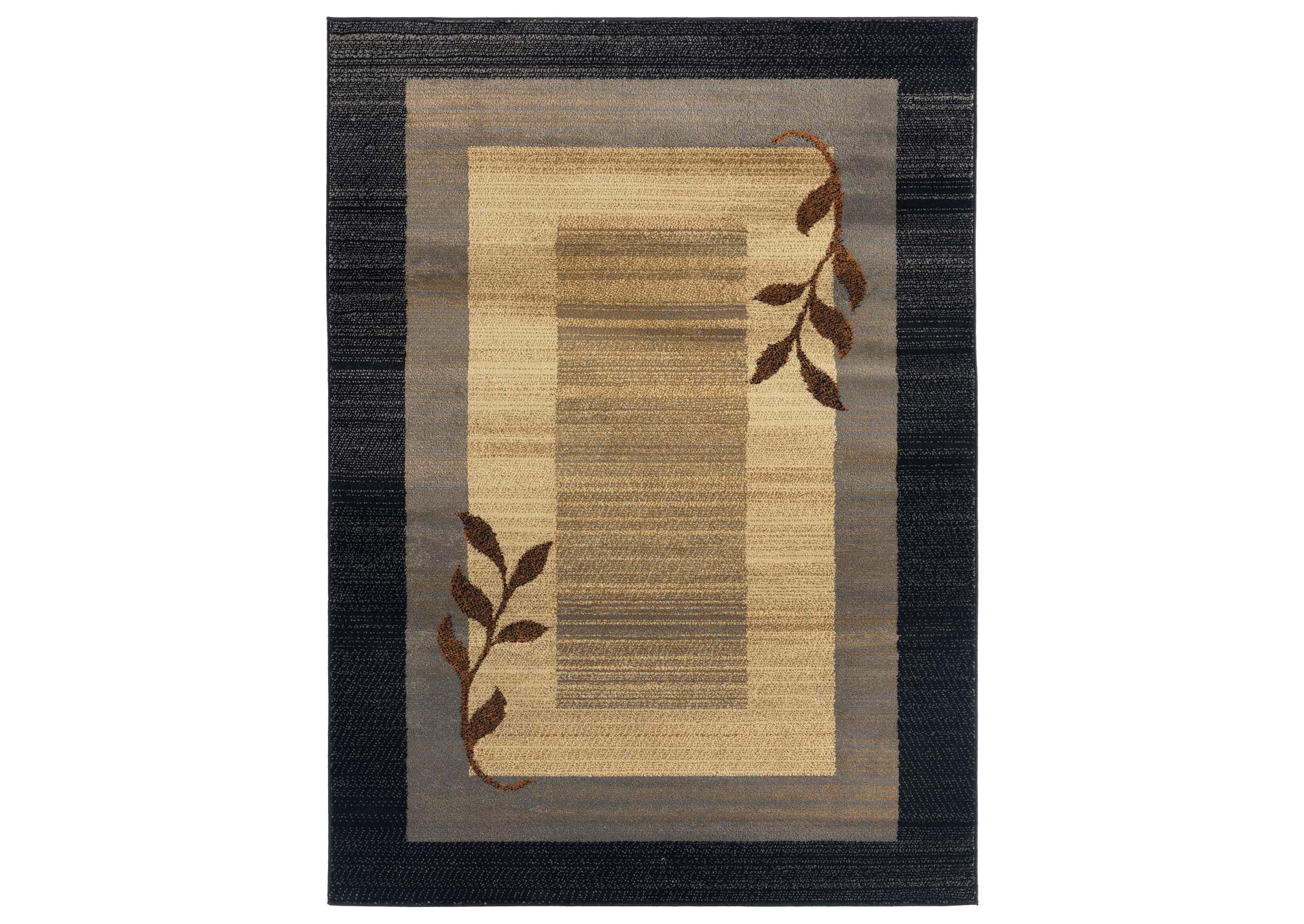 Royalty Clover Area Rug Black/Blue, 7'10" Round,Home Dynamix