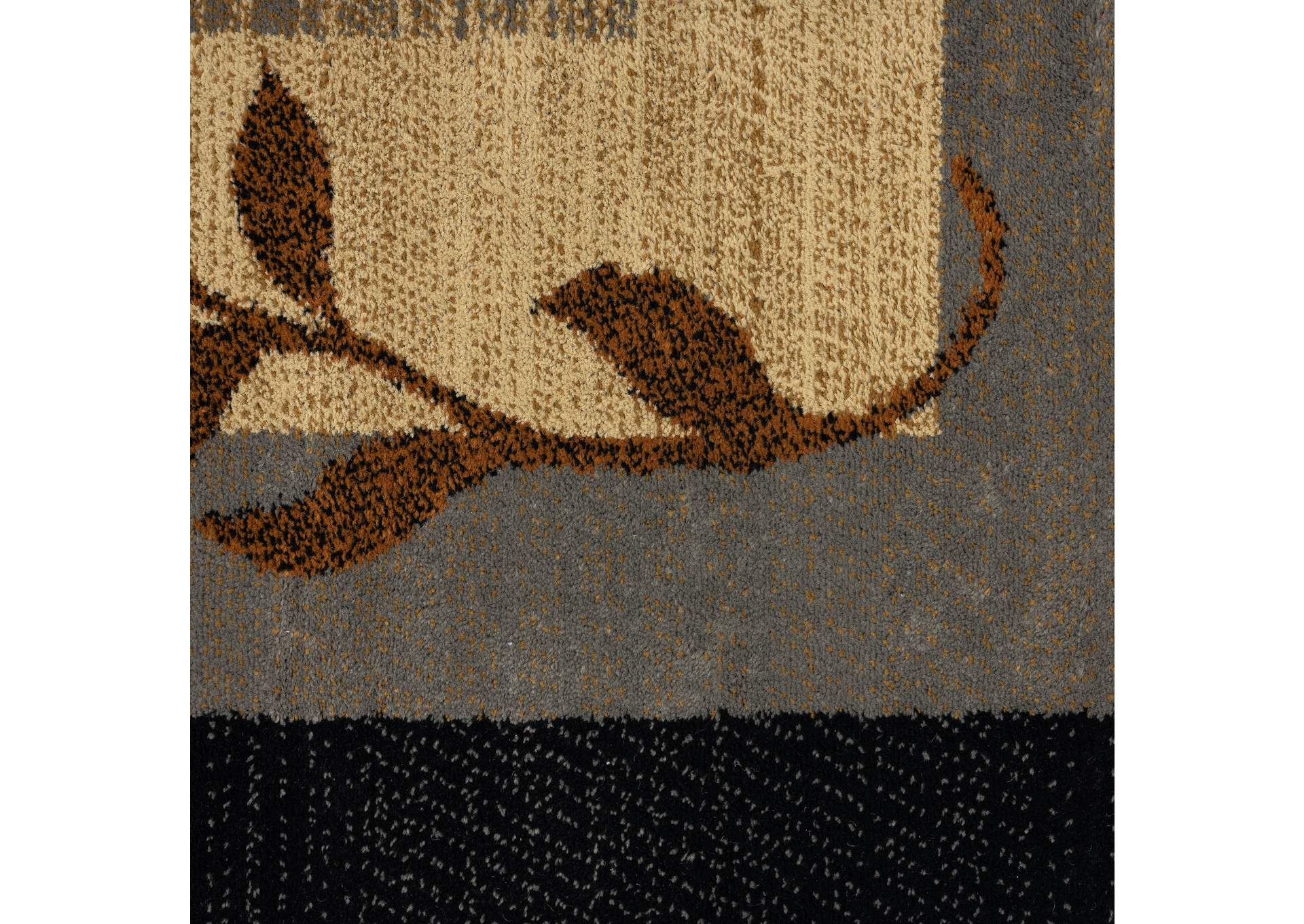 Royalty Clover Area Rug Black/Blue, 7'10" Round,Home Dynamix