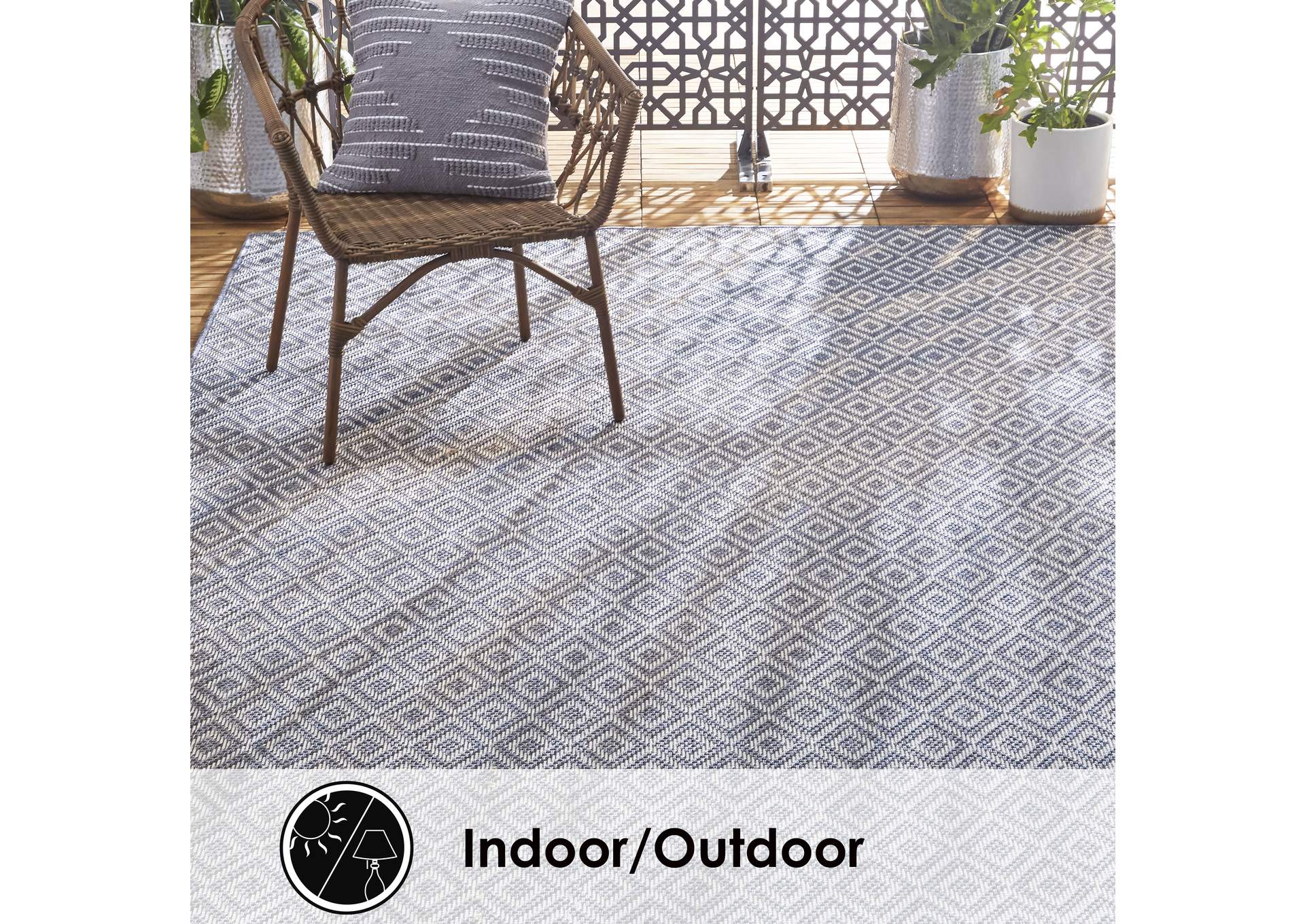 Tripoli Lydia Area Rug Denim/Cream, 3'7"x5'2",Home Dynamix