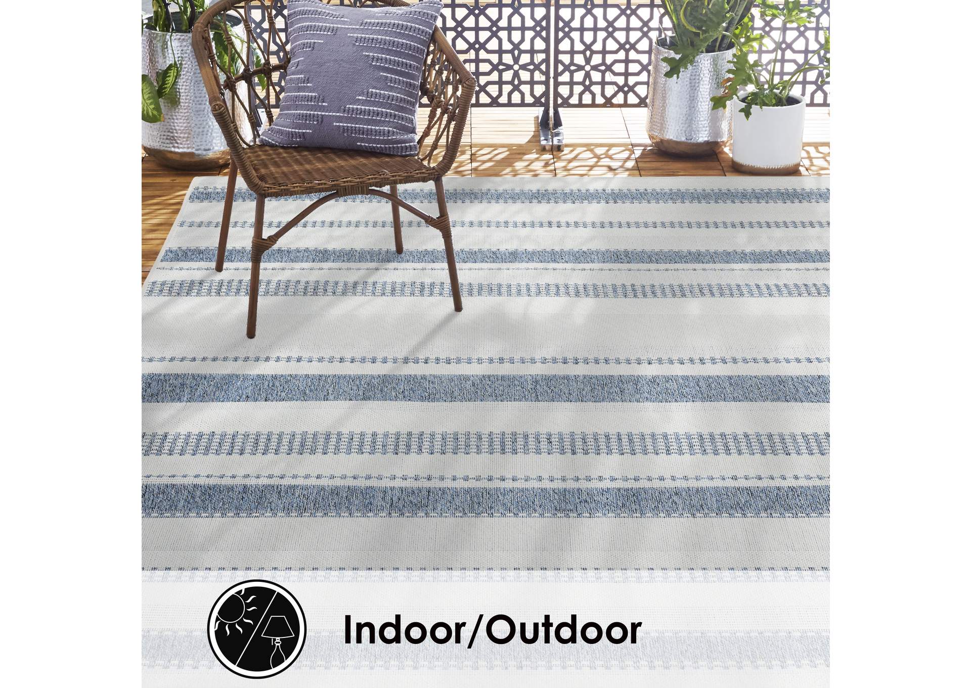 Tripoli Mateo Area Rug Dark Blue/Cream, 5'3"x7'3",Home Dynamix